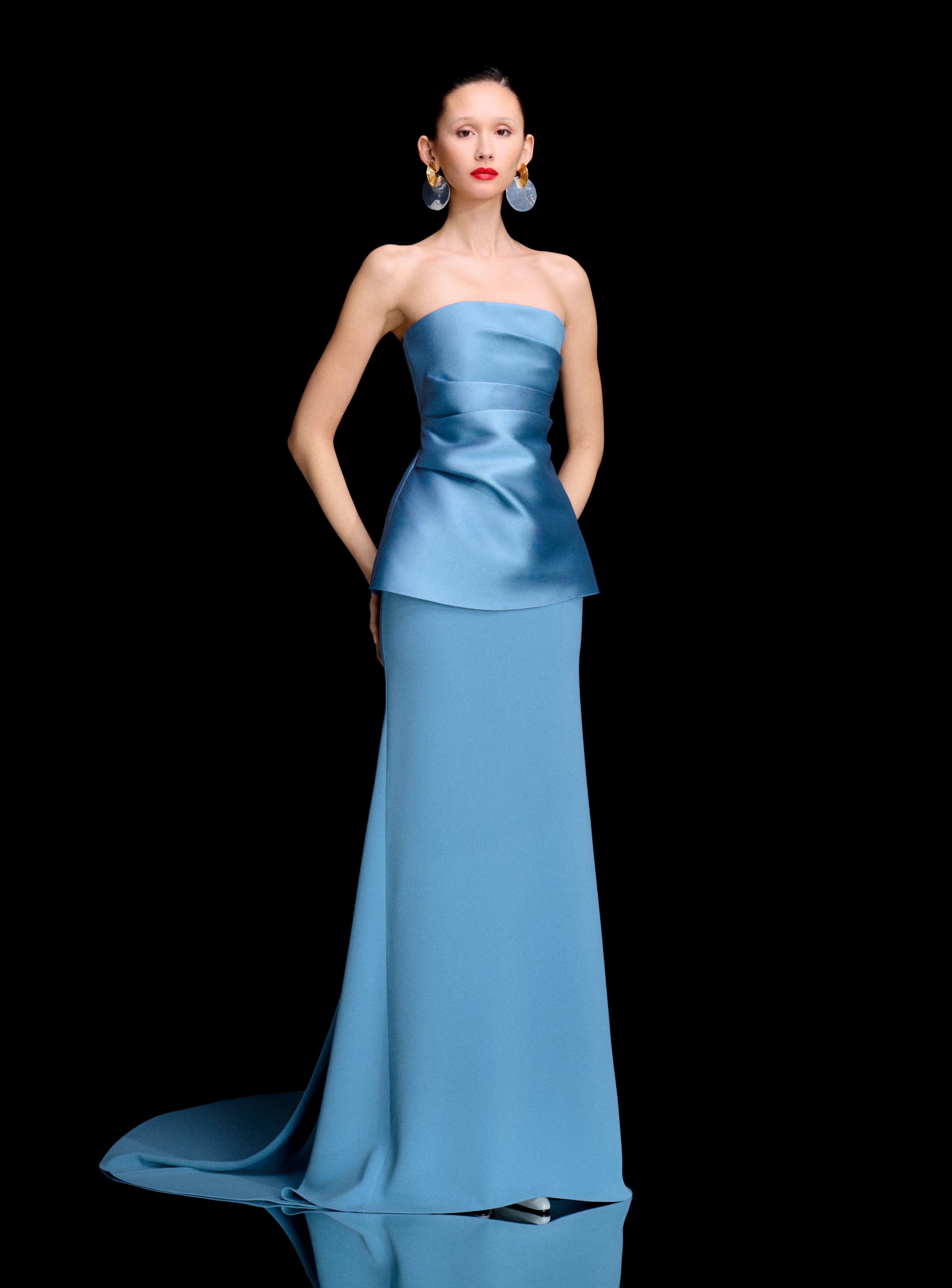 The Alia Maxi Dress in Slate Blue