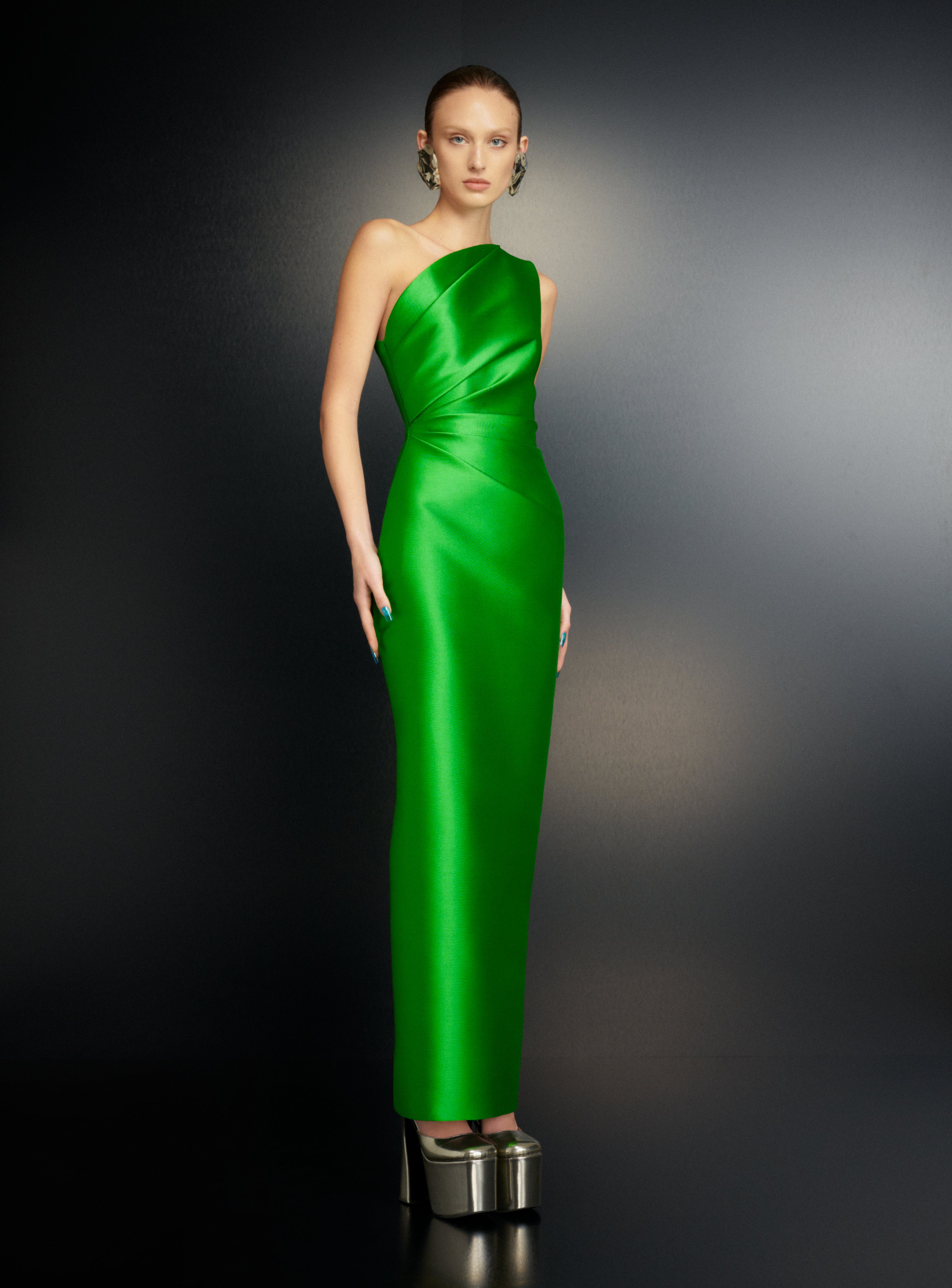 The Kira Maxi Dress in Bright Green - Main Image