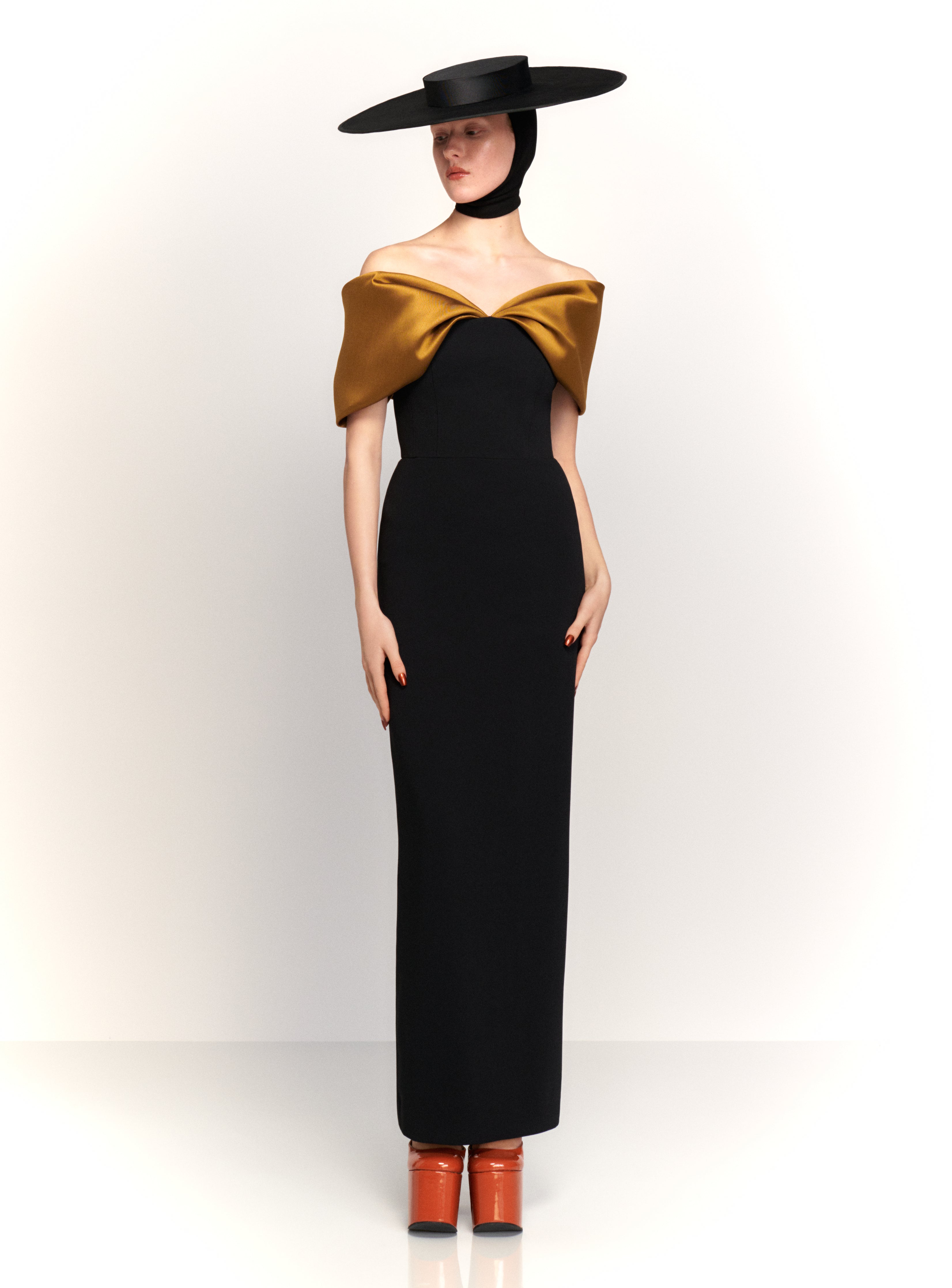 The Dakota Maxi Dress in Gold and Black