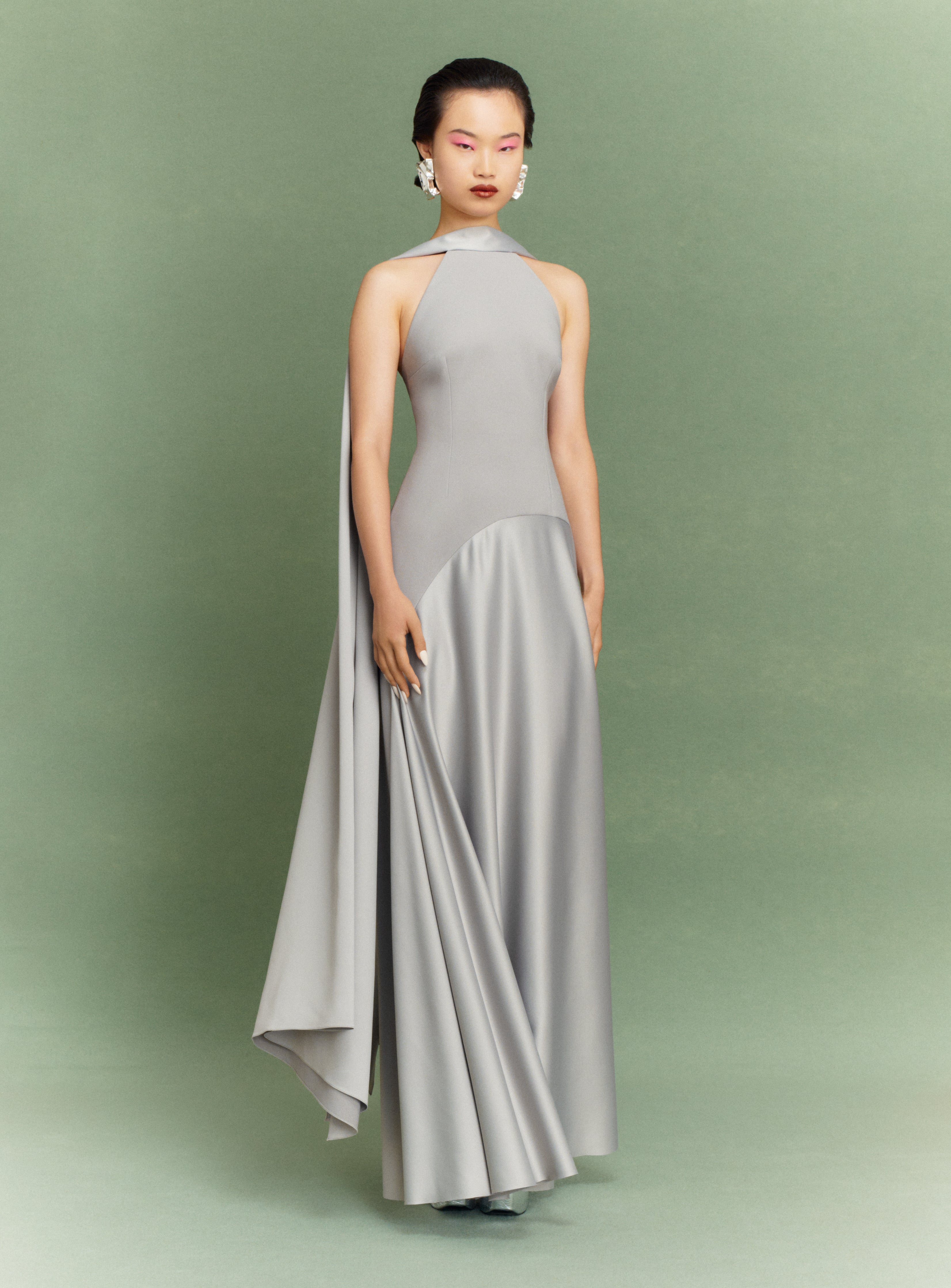 The Cece Maxi Dress in Pewter