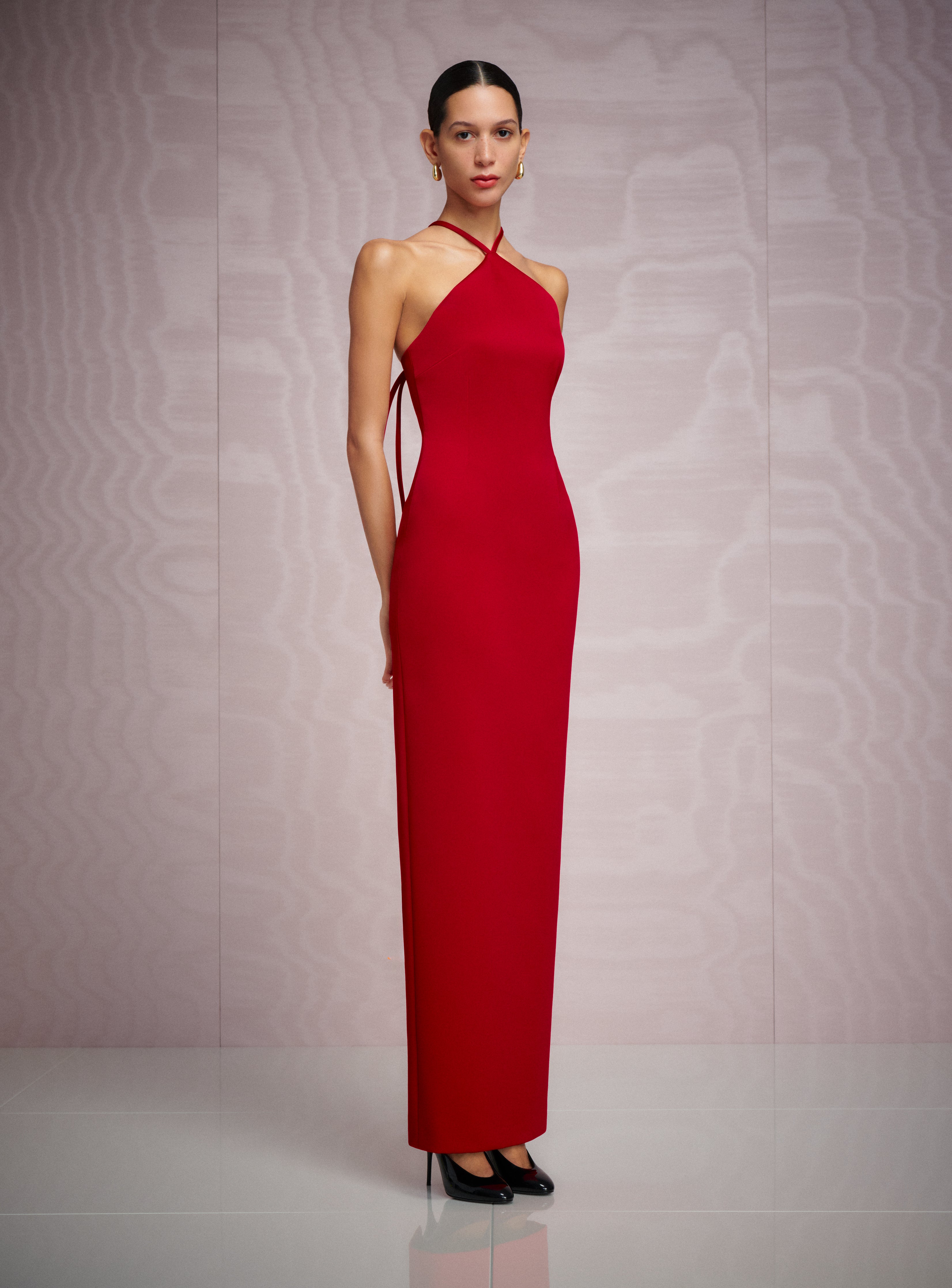 The Fern Maxi Dress in Crimson Red