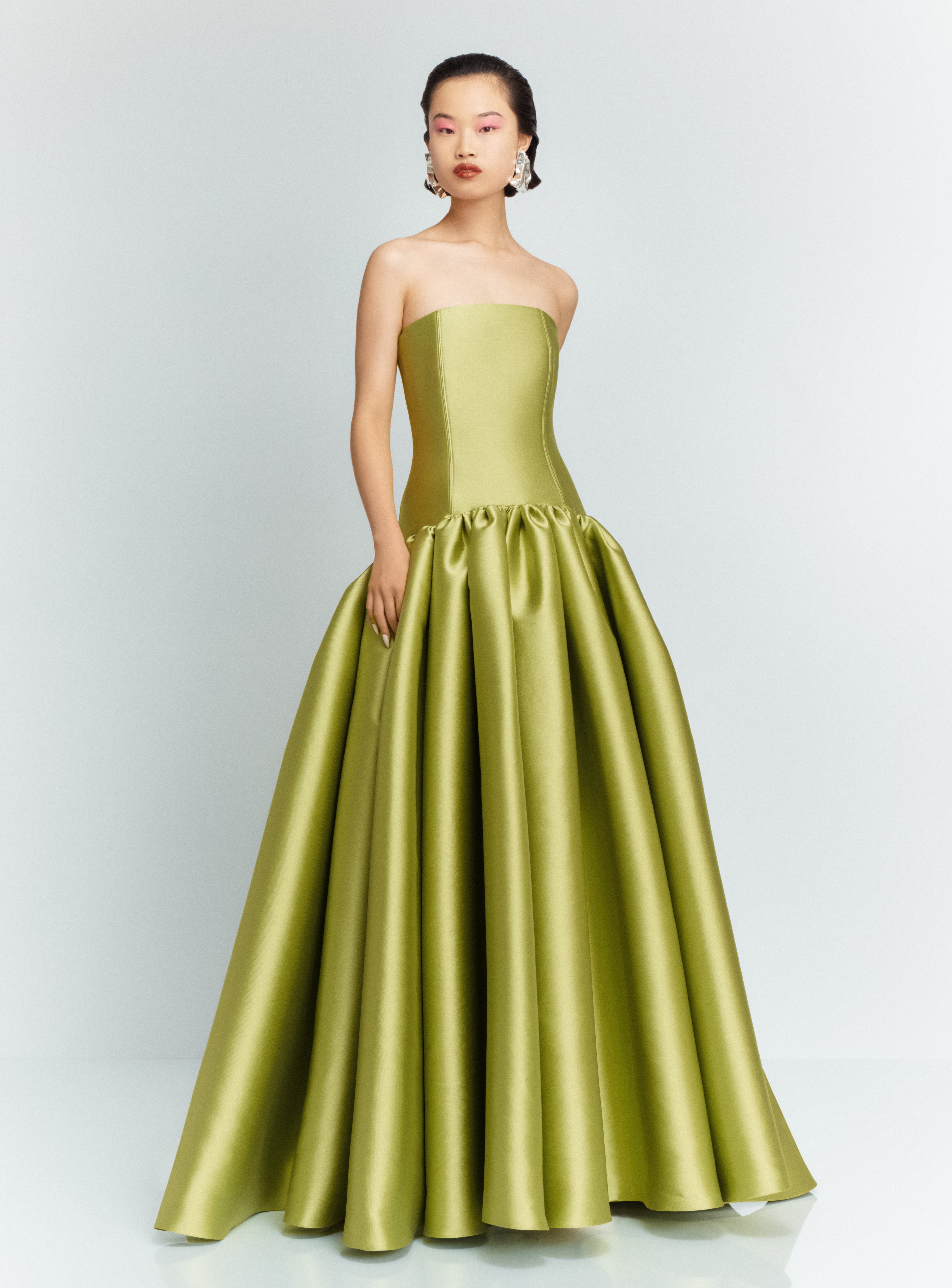 The Cassias Maxi Dress in Pear Green - Main Image