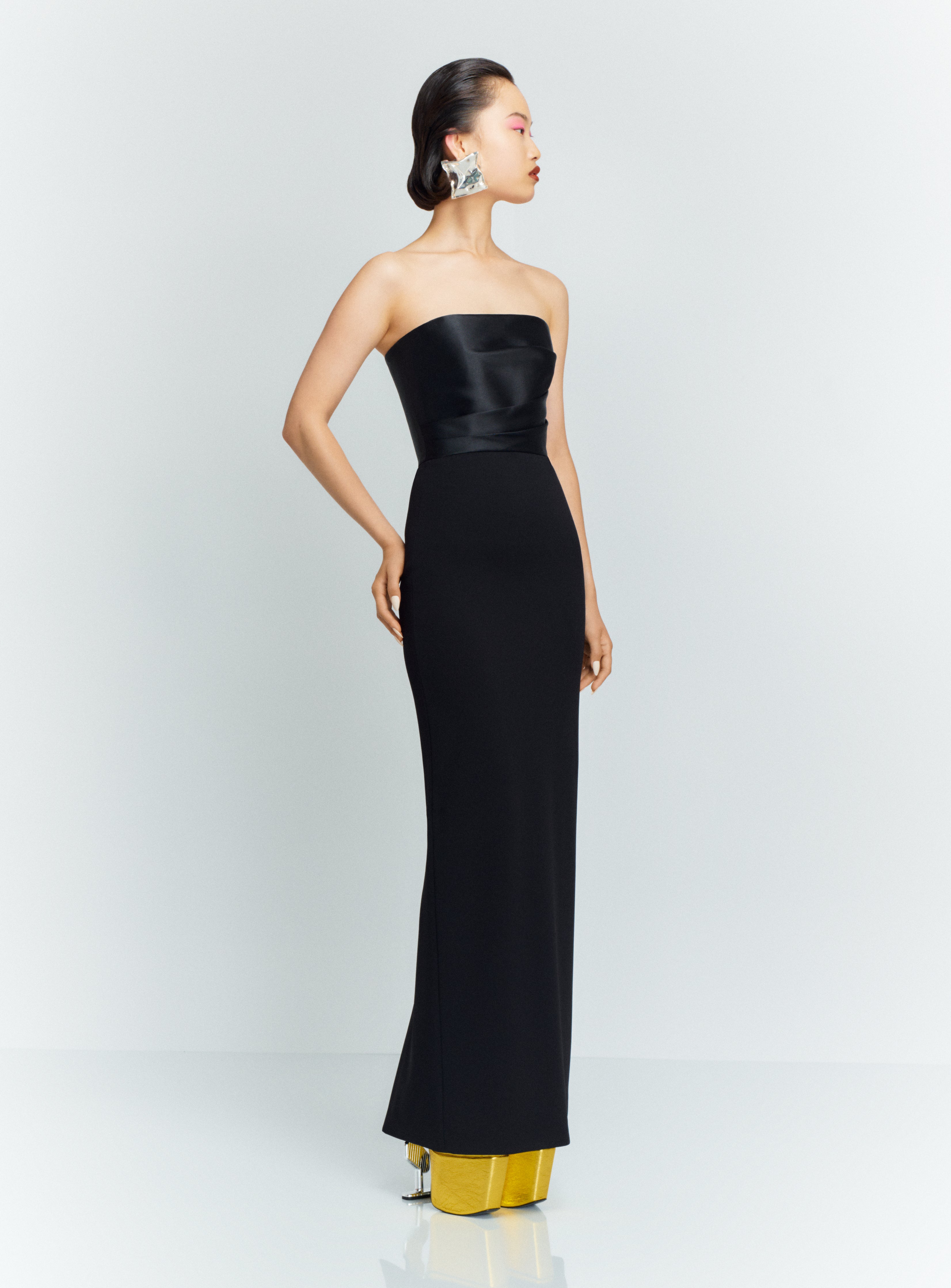 afra maxi dress Afra Pleated Cuout Dress AMUR
