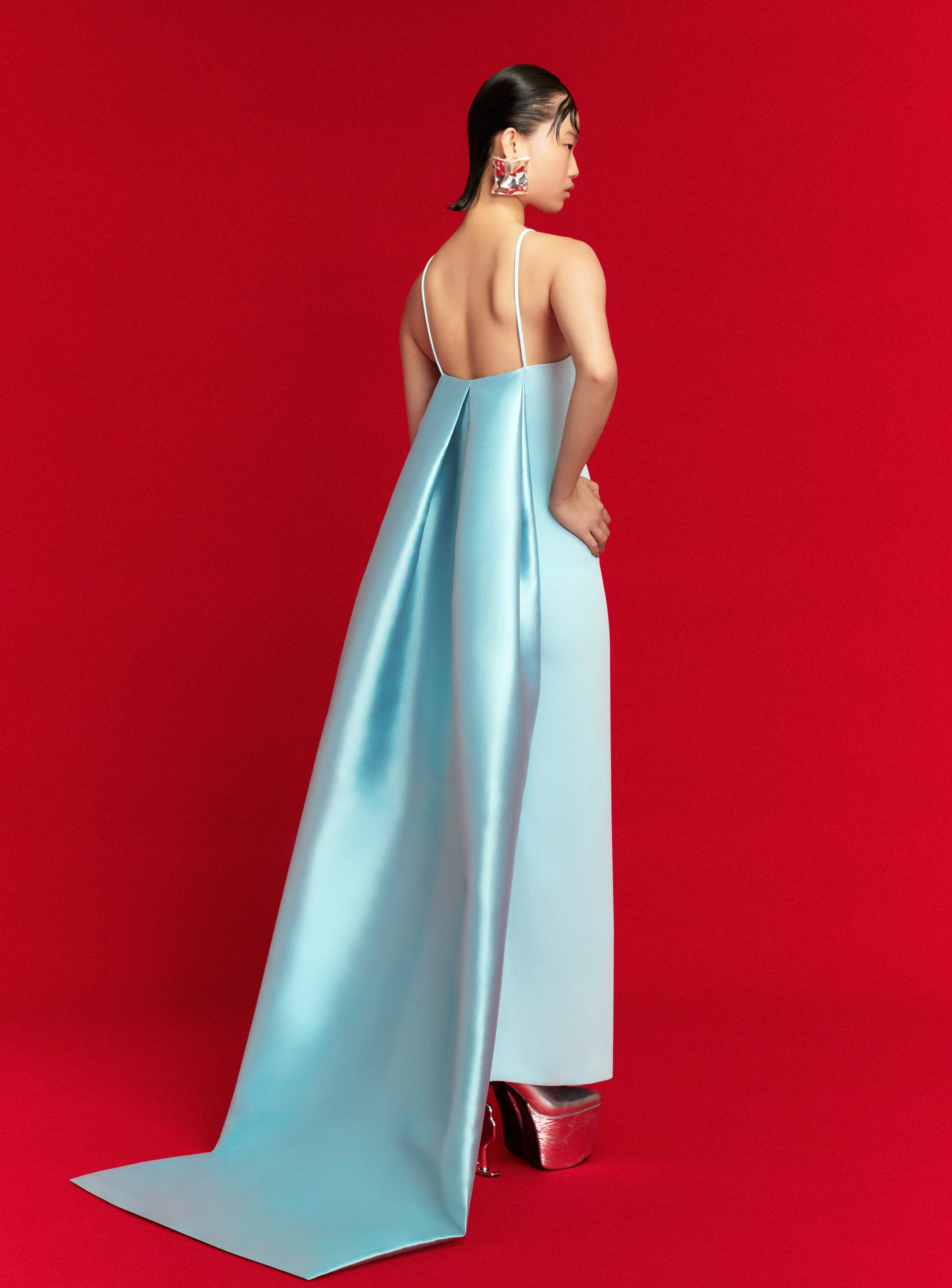 arctic blue dress The Ulla Maxi in – Solace London Cut:plus Low back s/s The Raven Faux Suede