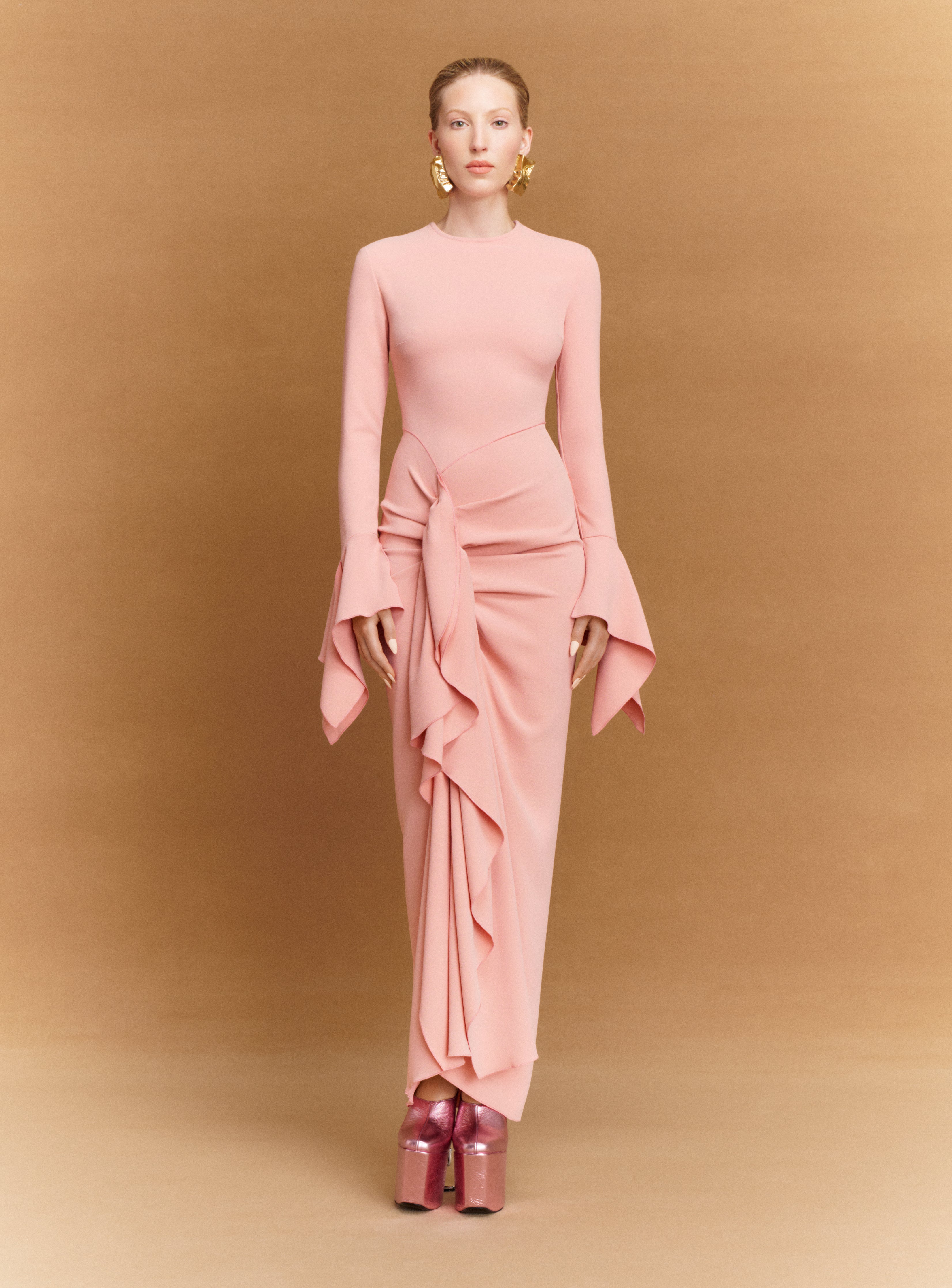 The Della Maxi Dress in Putty Pink – Solace London
