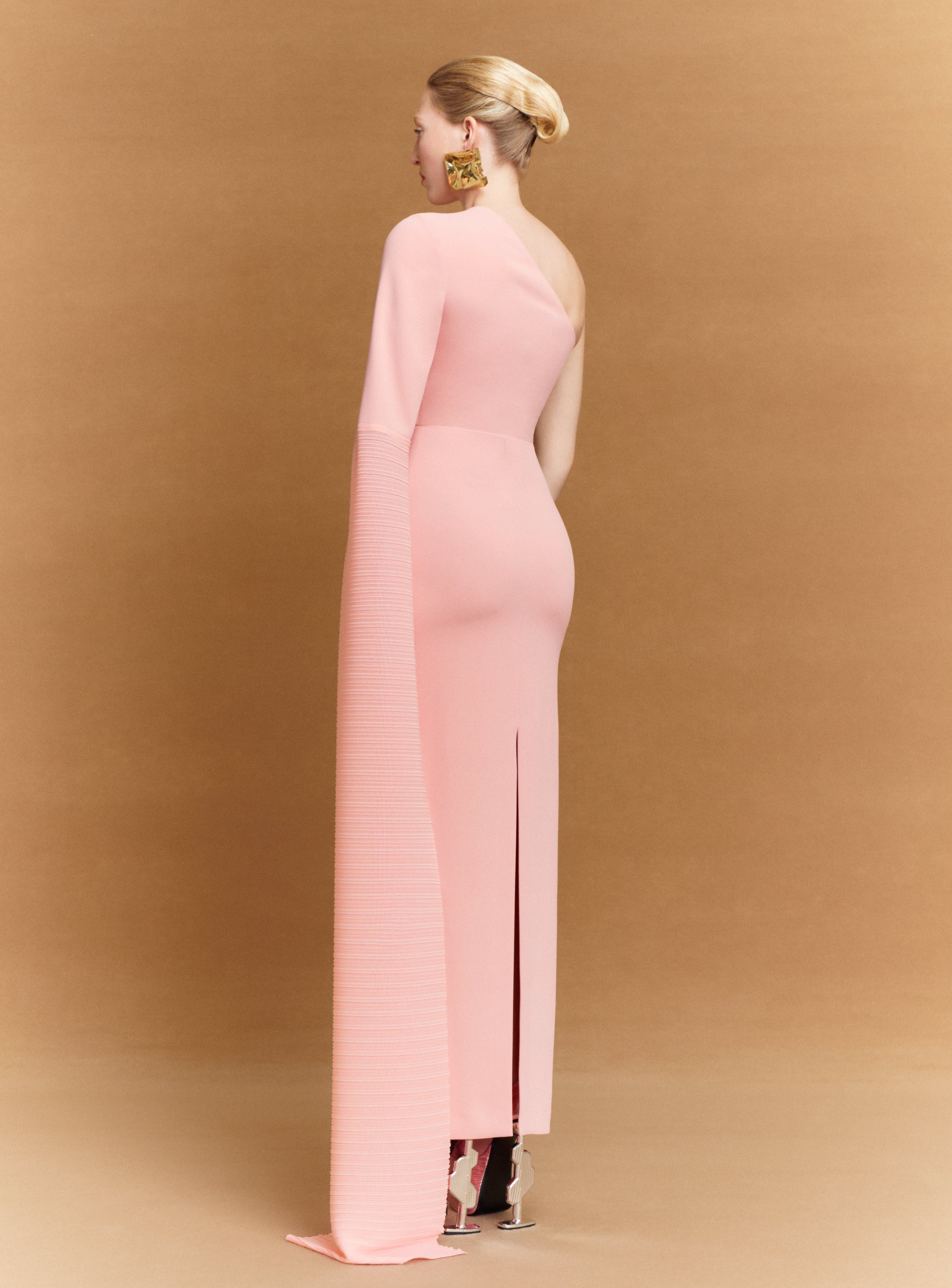 sylvia long sleeve maxi dress The Sylvia Maxi Dress in Putty Pink