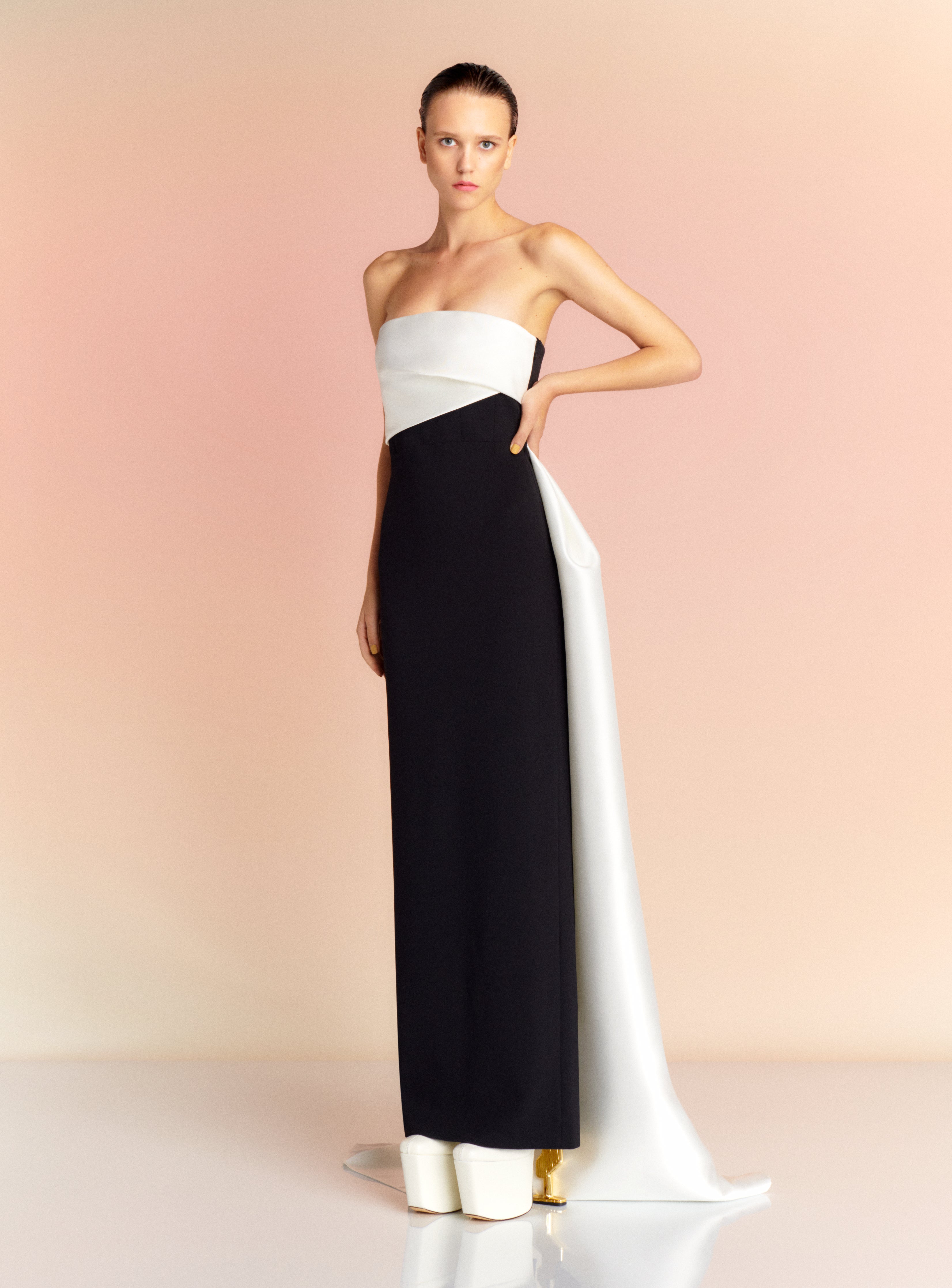 The Kinsley Maxi Dress in Black & Cream Solace London The Kinsley Maxi Dress in Black & Cream Solace London