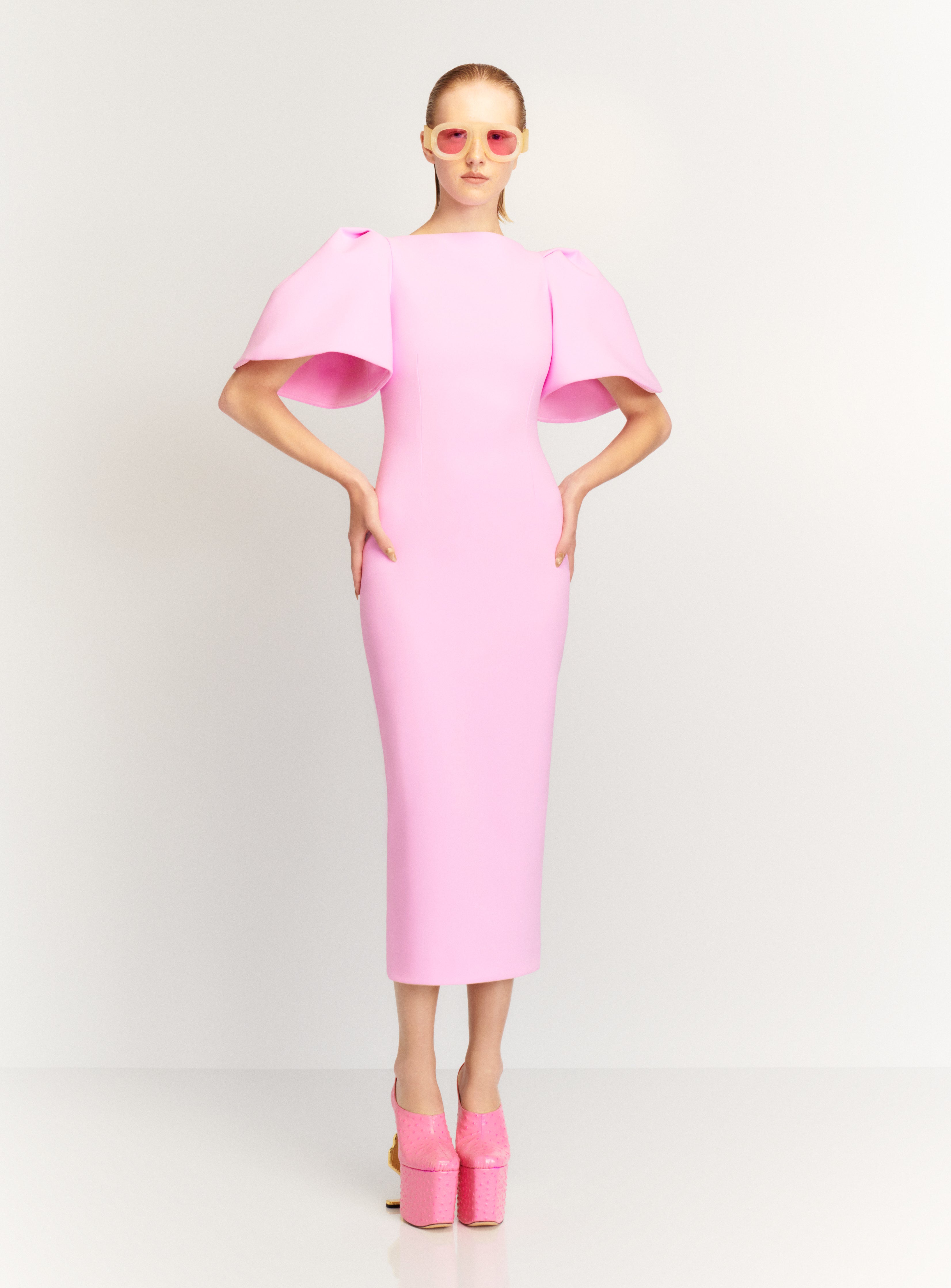 The Lora Midi Dress in Blush The Lora Midi Dress in Blush