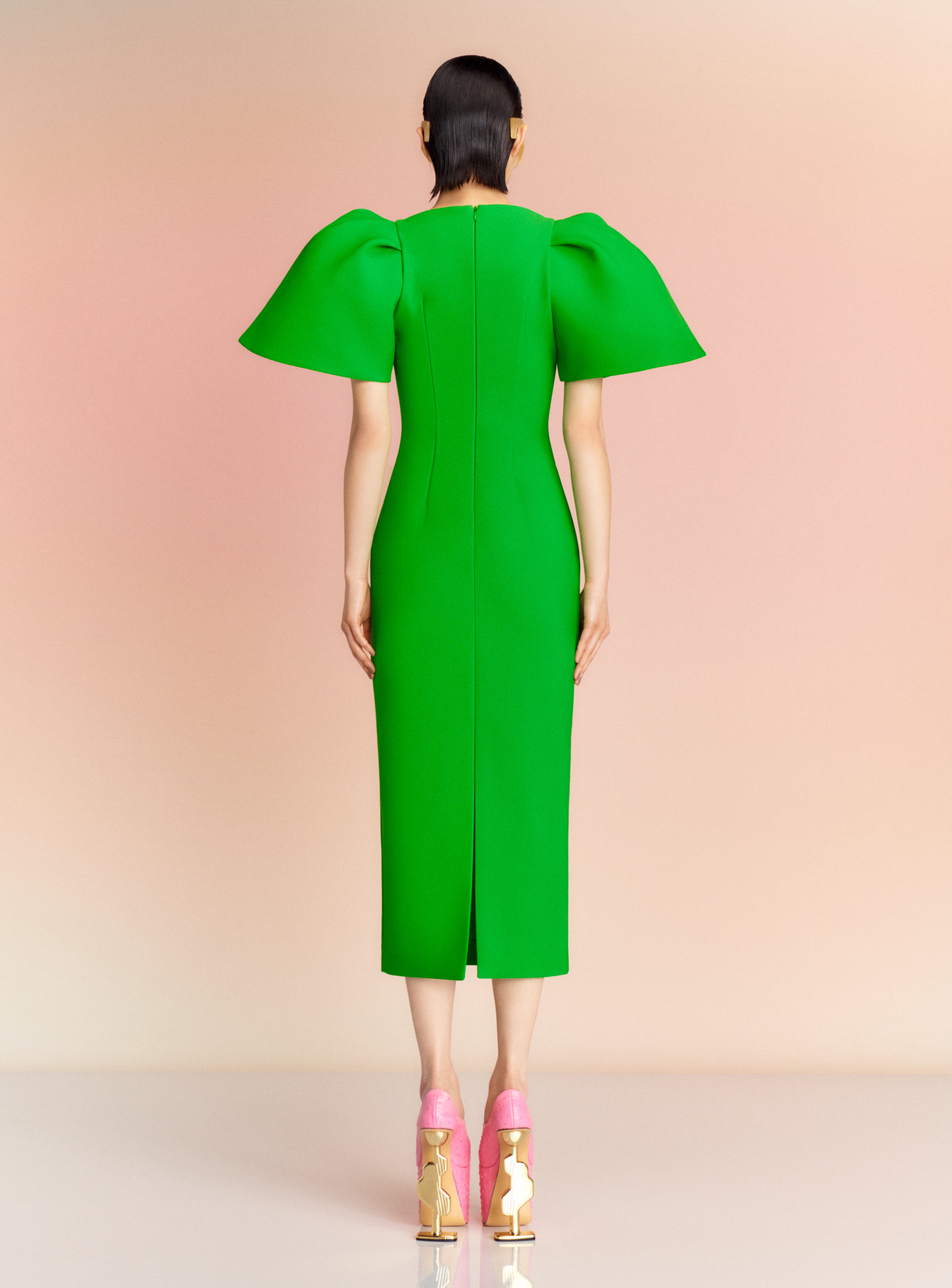 The Lora Midi Dress in Bright Green The Lora Midi Dress in Bright Green