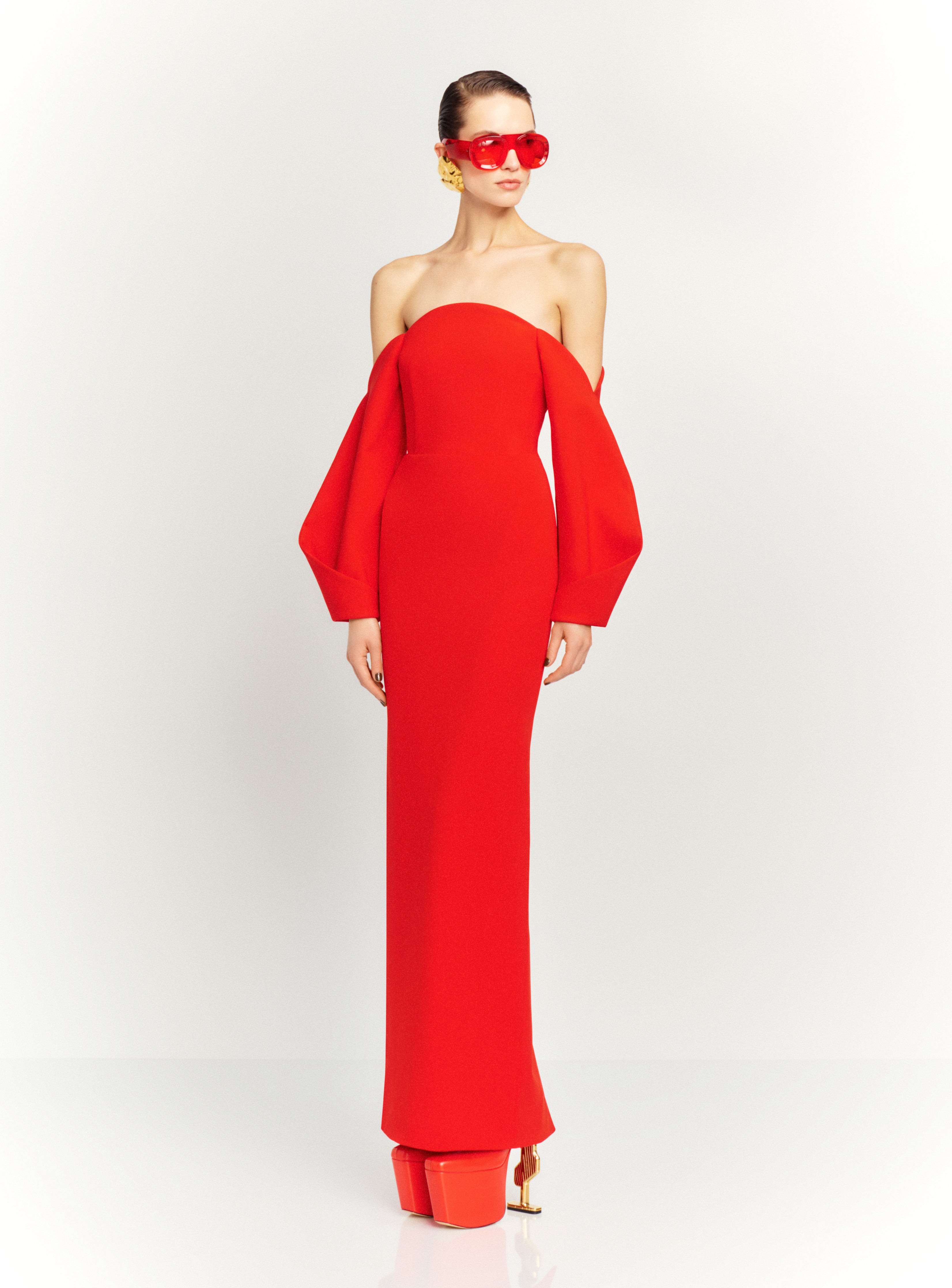 chinese dress ladies The Lotta Maxi Dress in Red – Solace London