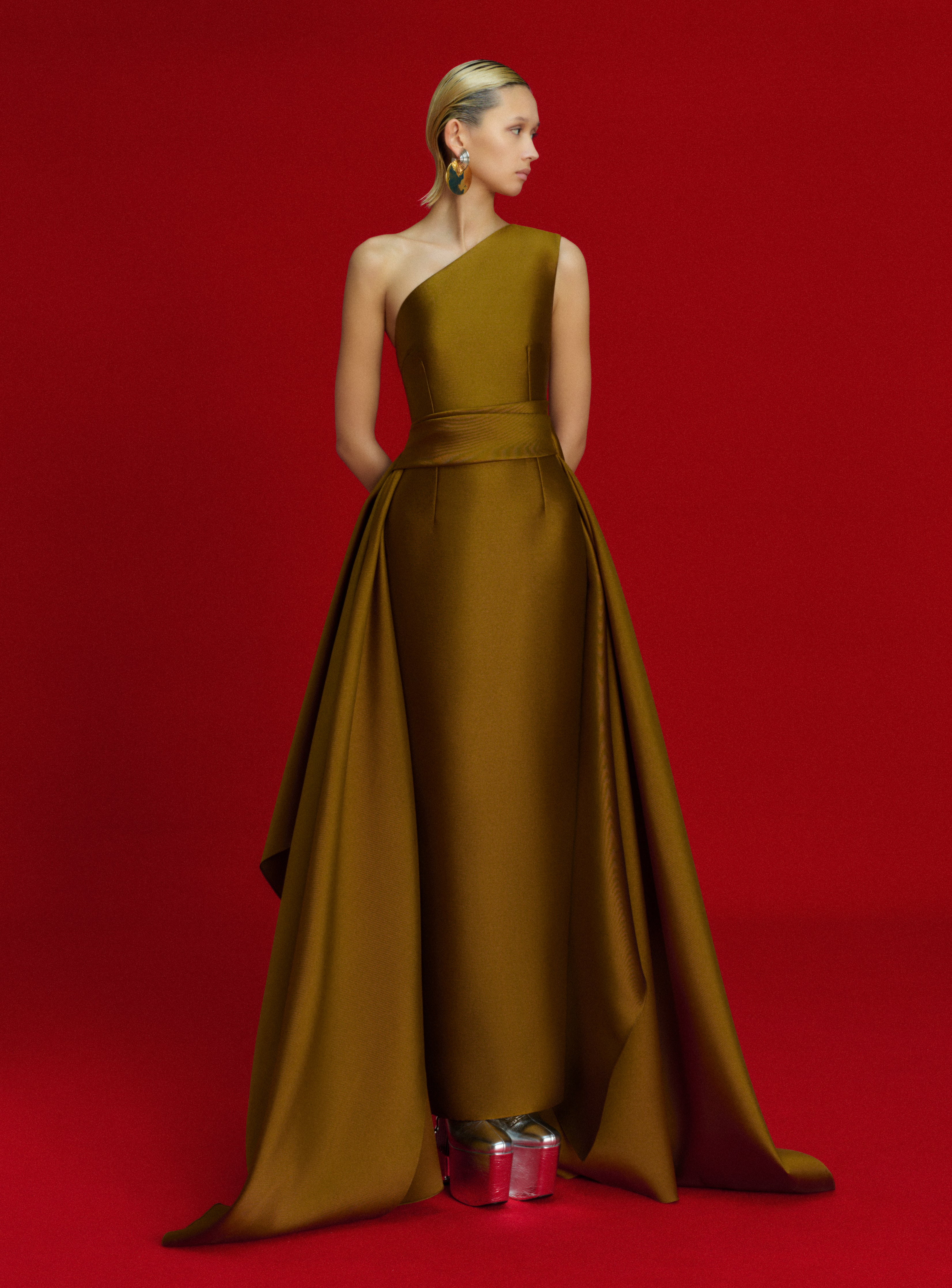 The Charo Maxi Dress in Gold Solace London The Charo Maxi Dress in Gold Solace London