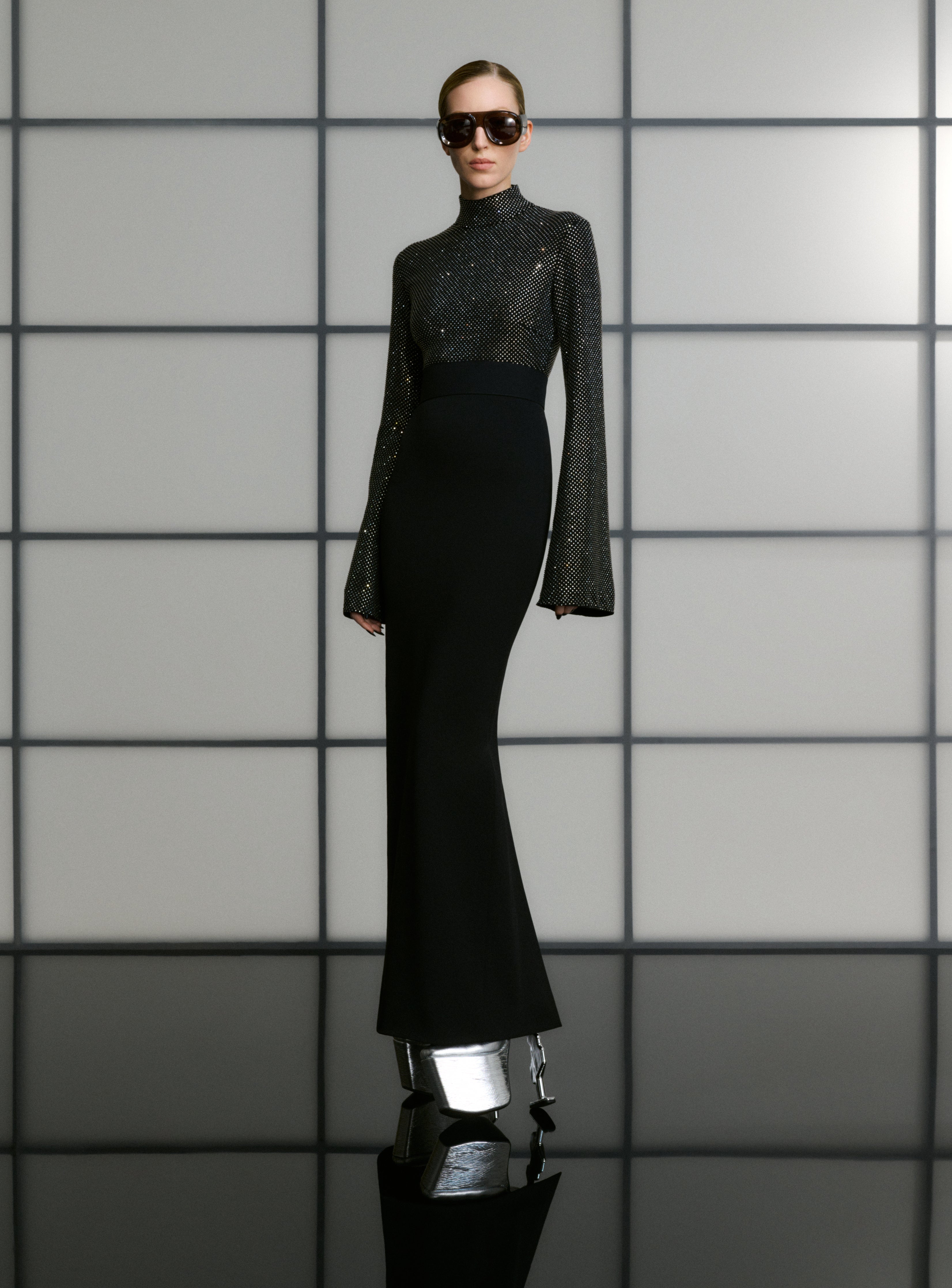 The Lolo Crystal Maxi Dress in Black – Solace London