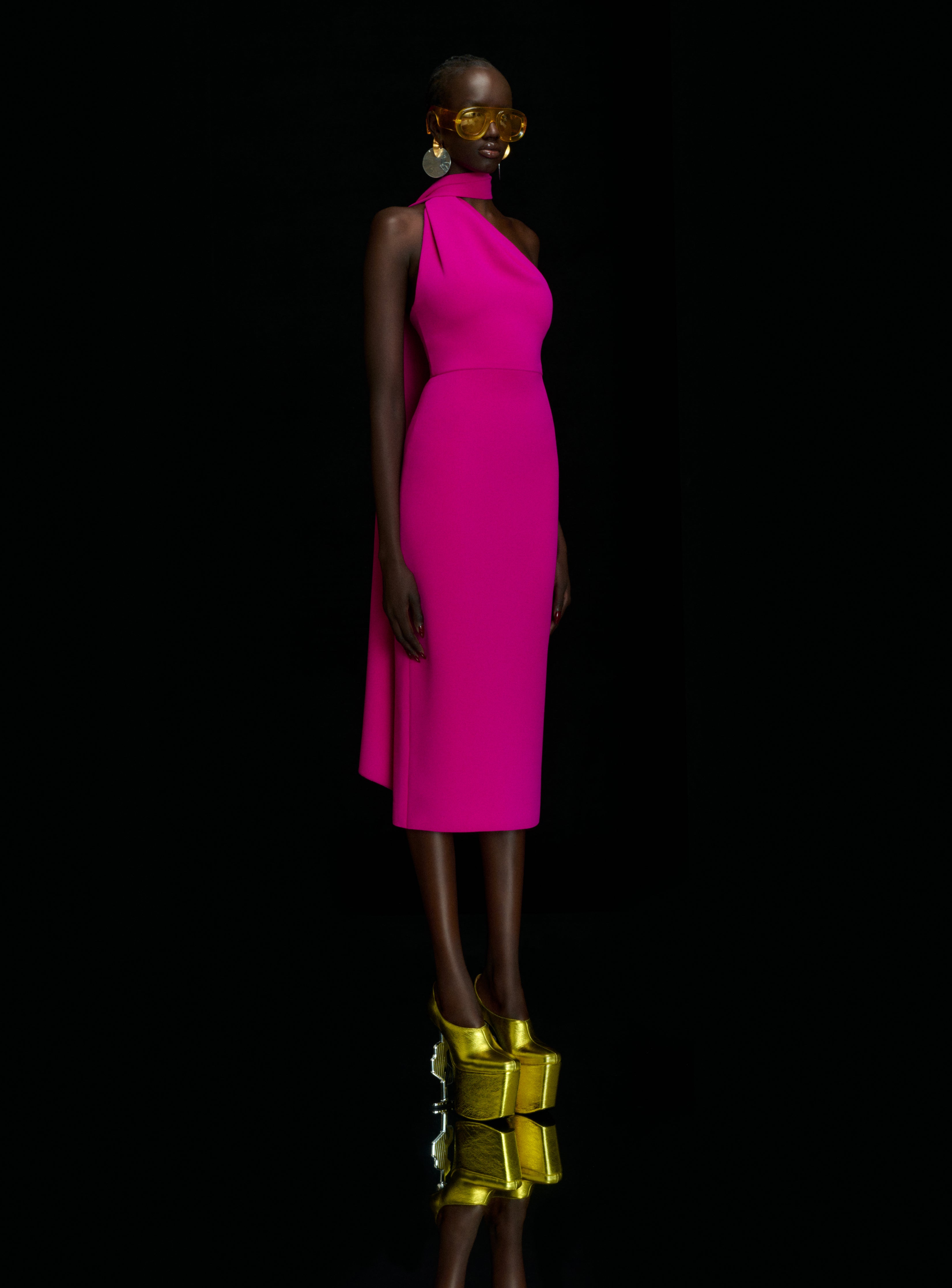 The Samira Midi Dress in Magenta The Samira Midi Dress in Magenta