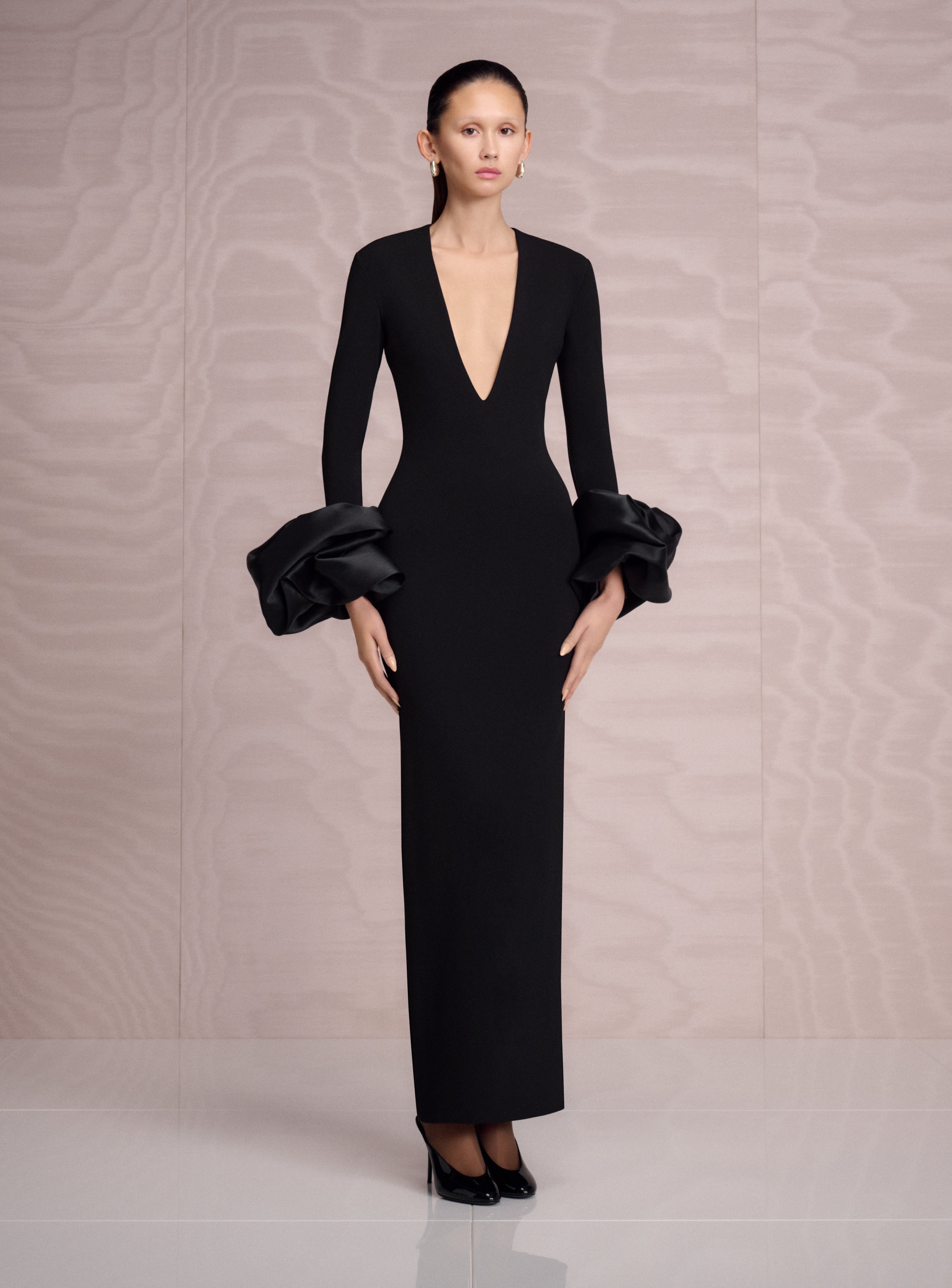 solace london long sleeve dress The Valerie Maxi in Black Daisy its designed with signature Formal Winter Dresses | Color:Royal Blue Stripe