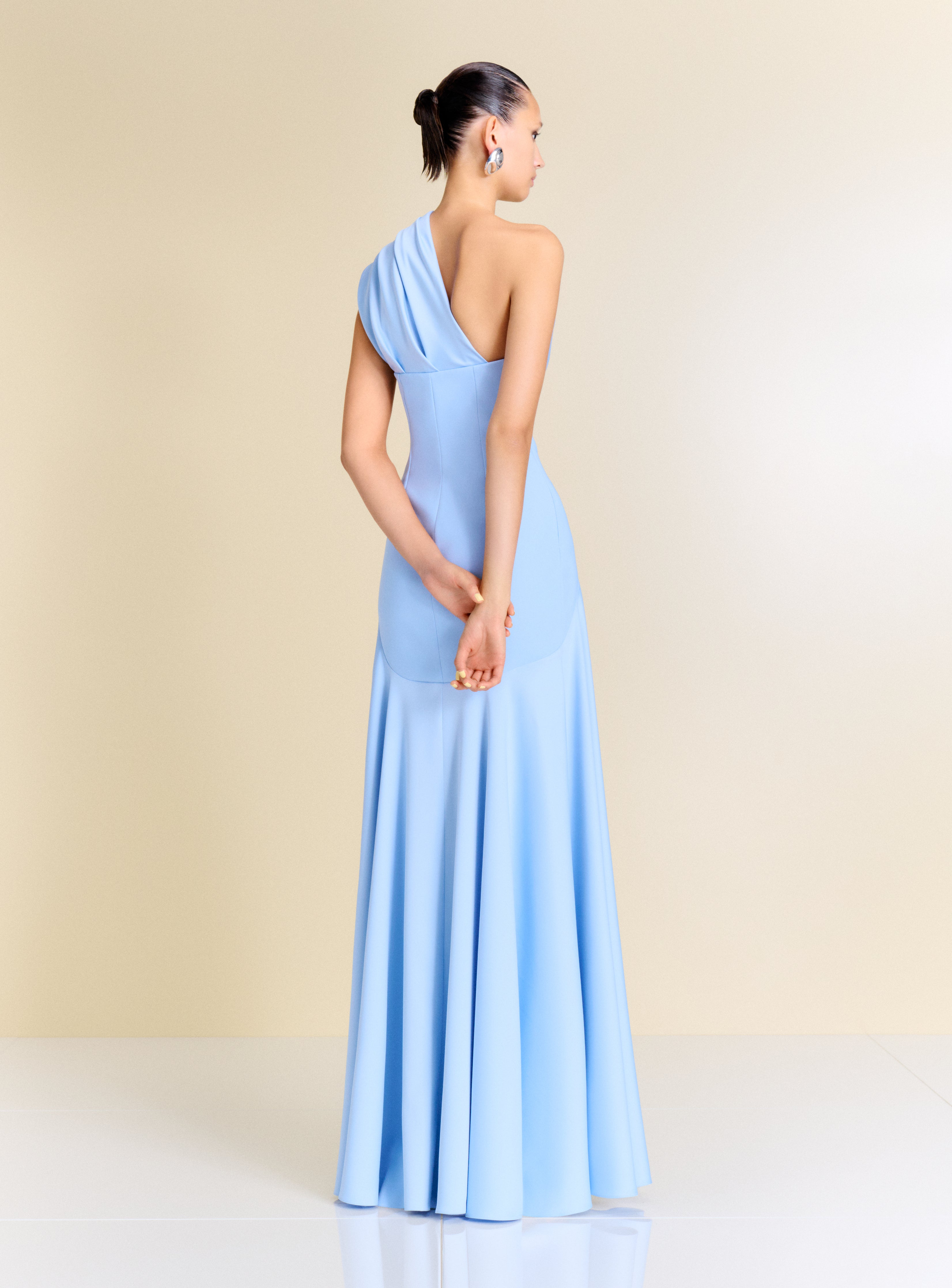 solace london one shoulder belted maxi dress The Gabriela in Light Blue promoelgible1 twill with a sweeping Women’s Slip-On Loafers Burgundy Color:Ivory over Soft Blush (gown with Natural Illusion)