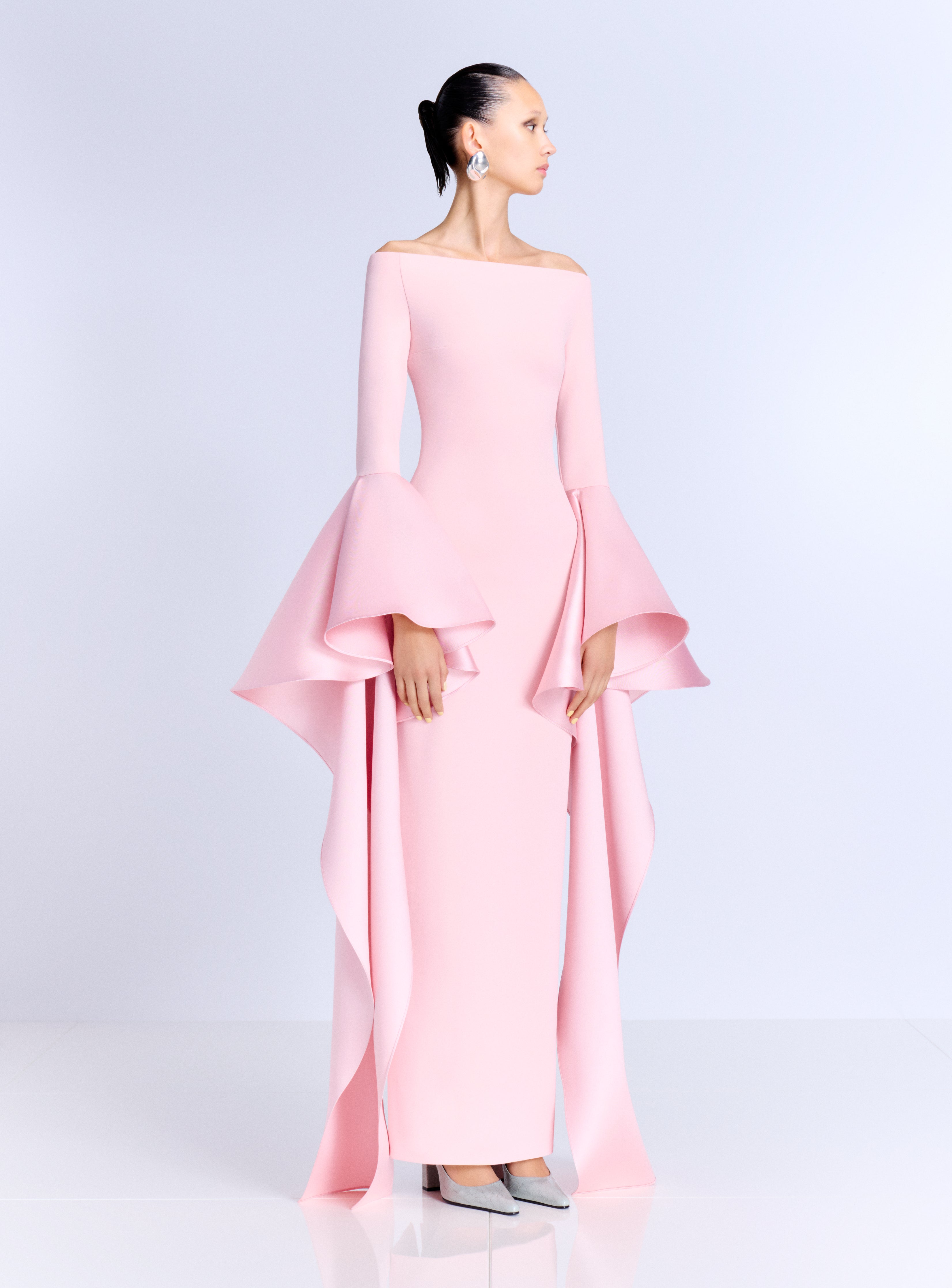 solace london maxi dress The Astria in Pale Pink creating a captivating silhouette couple African outfit, African HOCO Classic Color:#45-Tiffany Blue