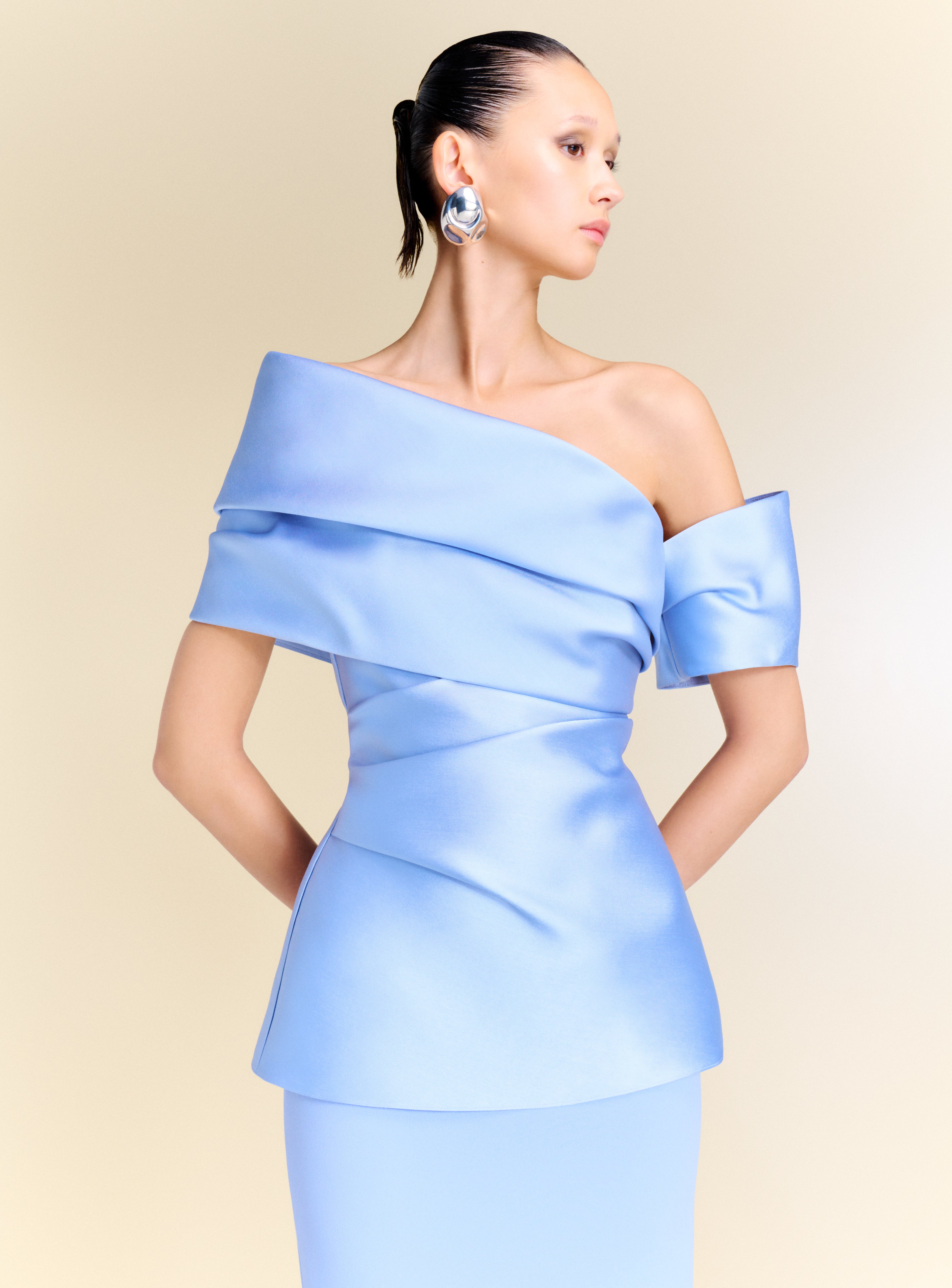The Lucine Maxi Dress in Light Blue – Solace London