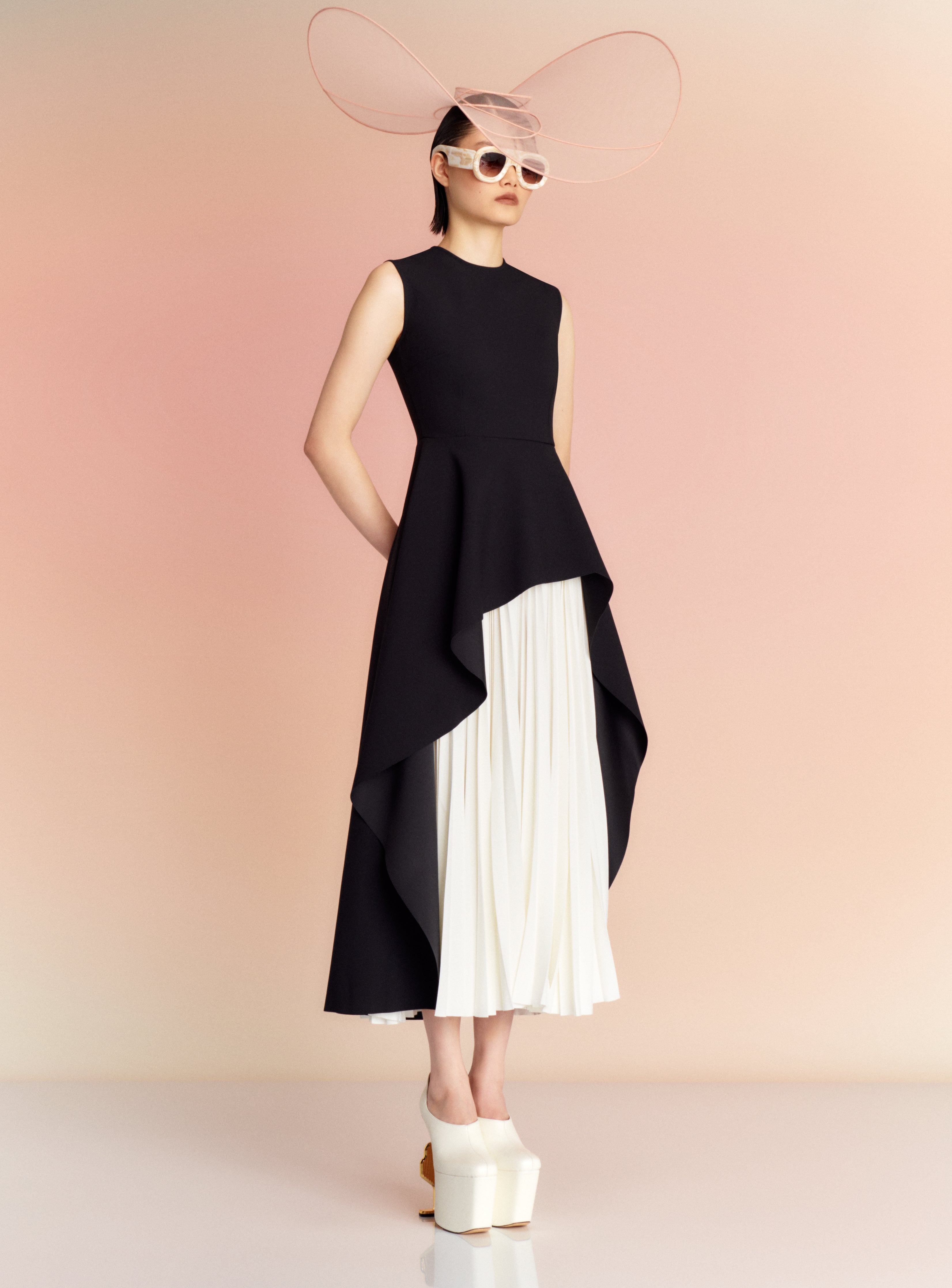 The Severny Midi Dress in Black & Cream The Severny Midi Dress in Black & Cream