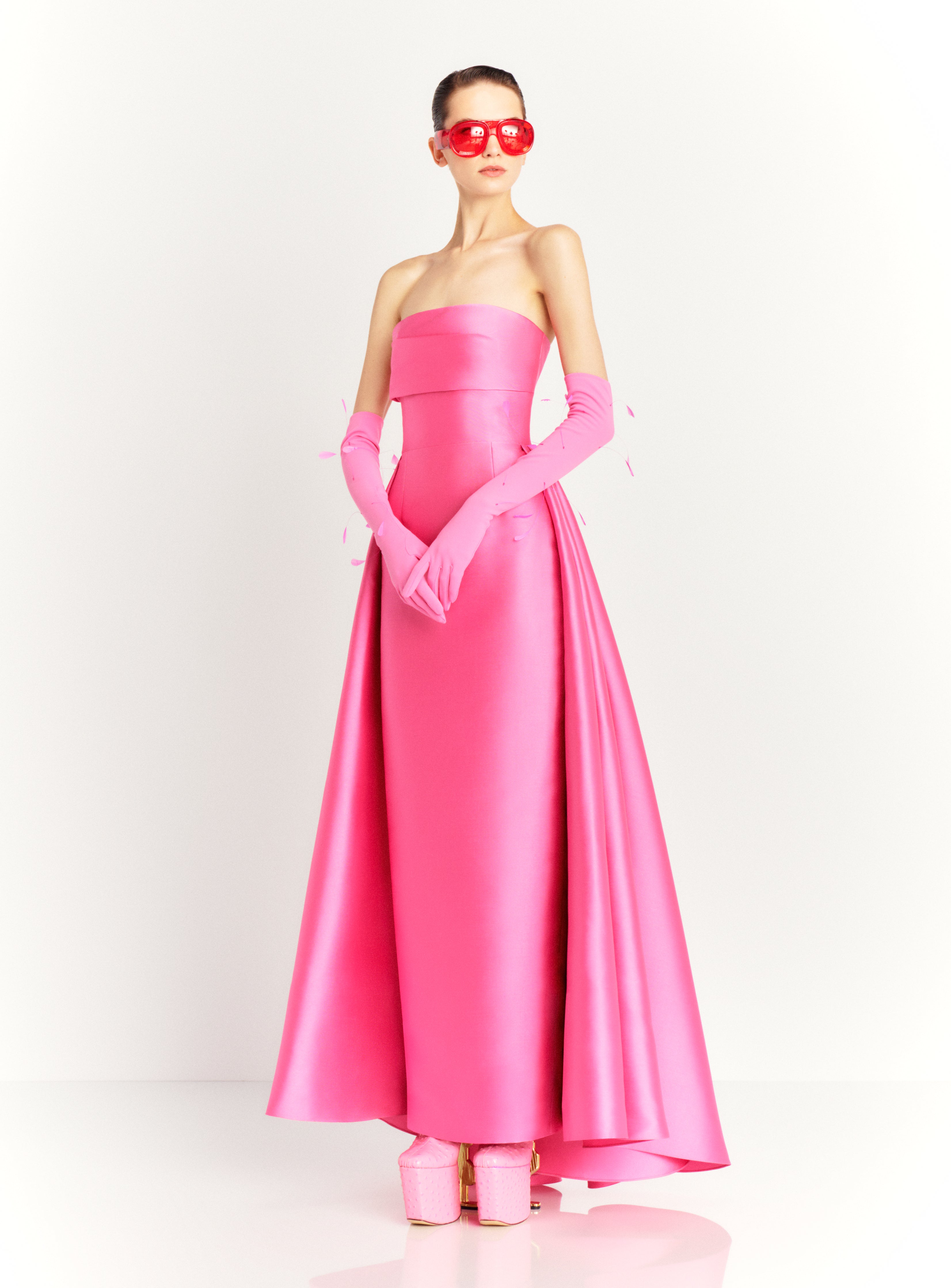 Tiffany One-Shoulder Bow Maxi Dress Pink main image 0