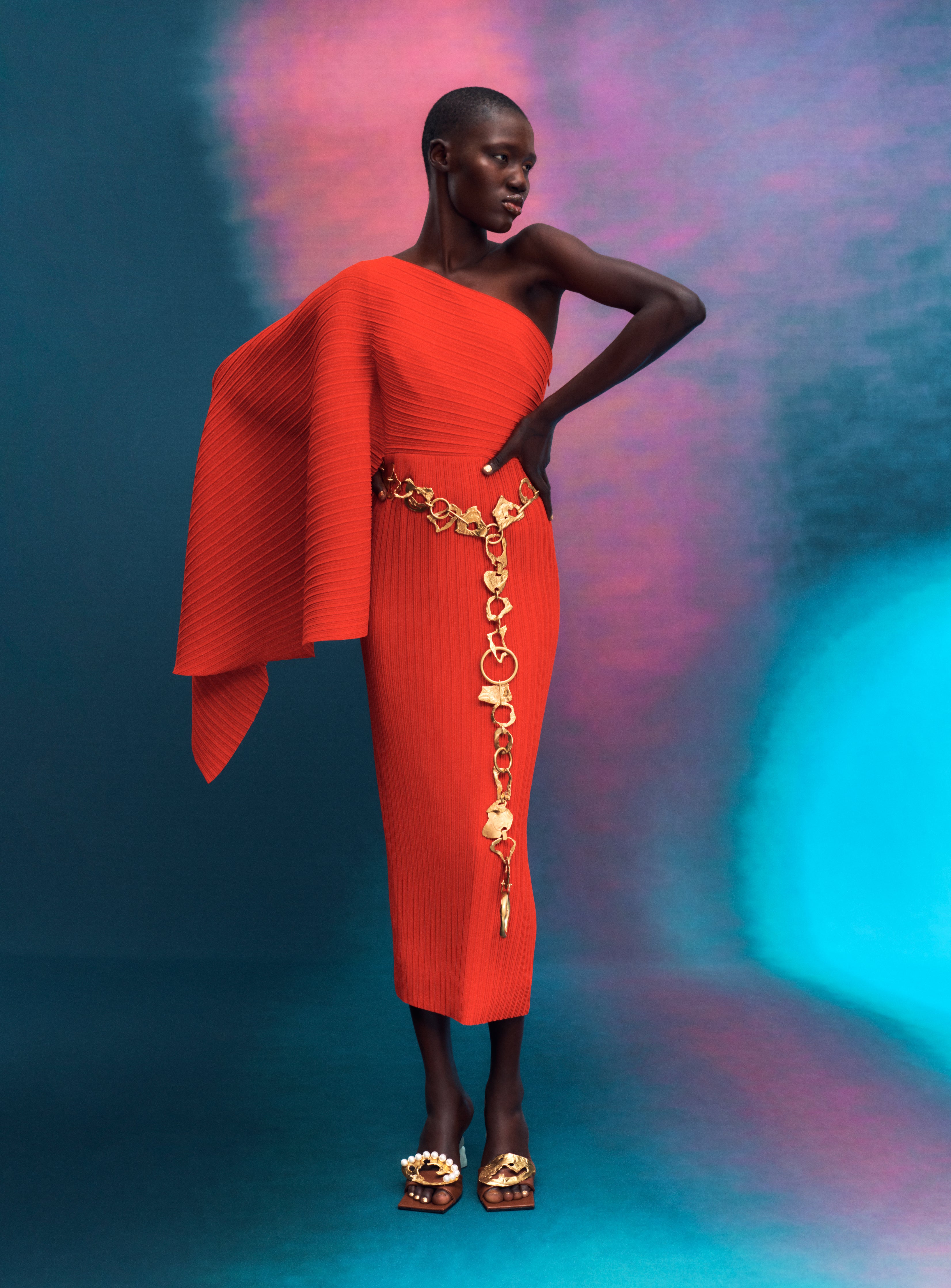 solace london lenna midi dress The Lenna Midi Dress in Hot Pink