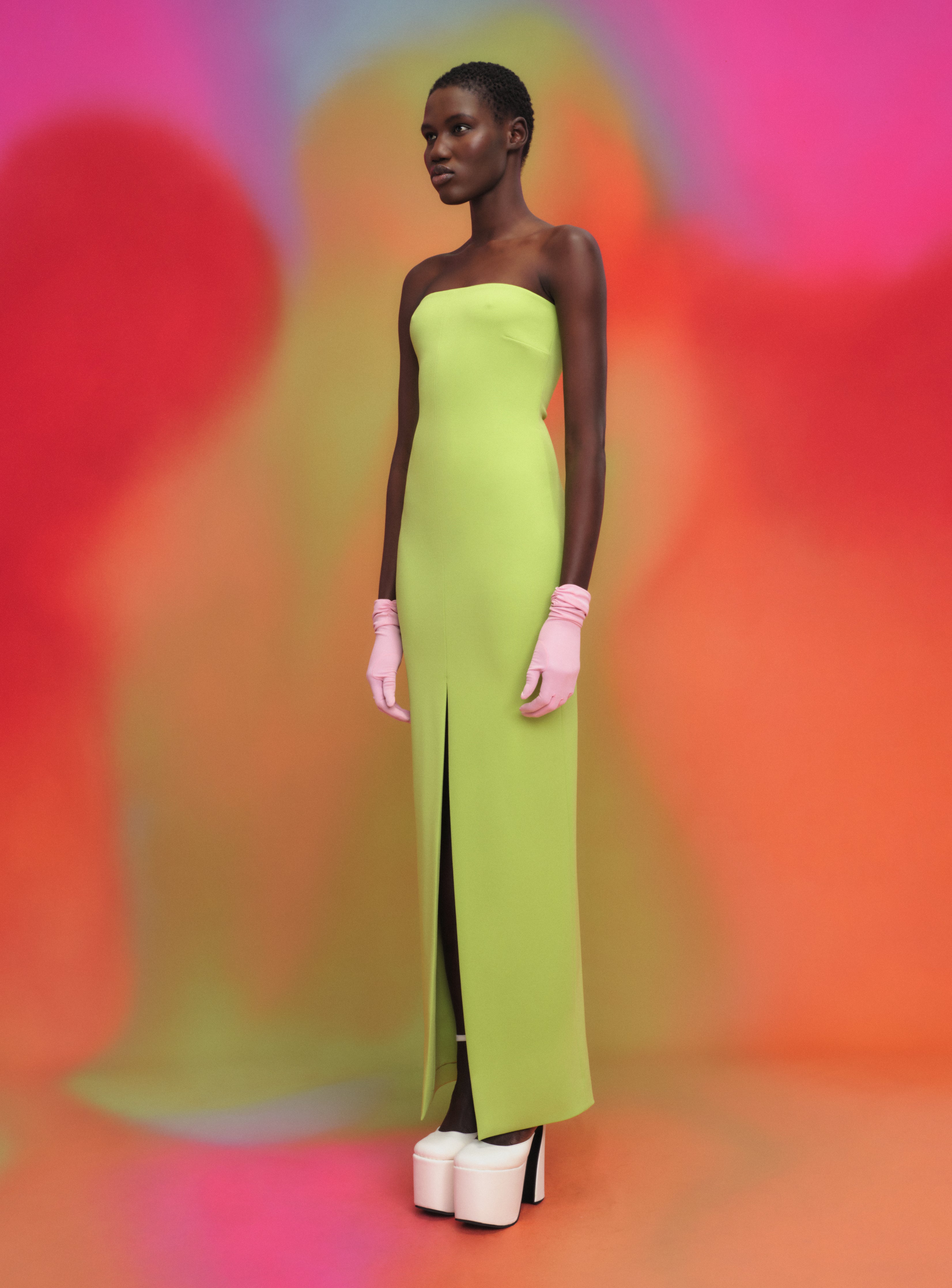 The Bysha Maxi Dress in Chartreuse The Bysha Maxi Dress in Chartreuse