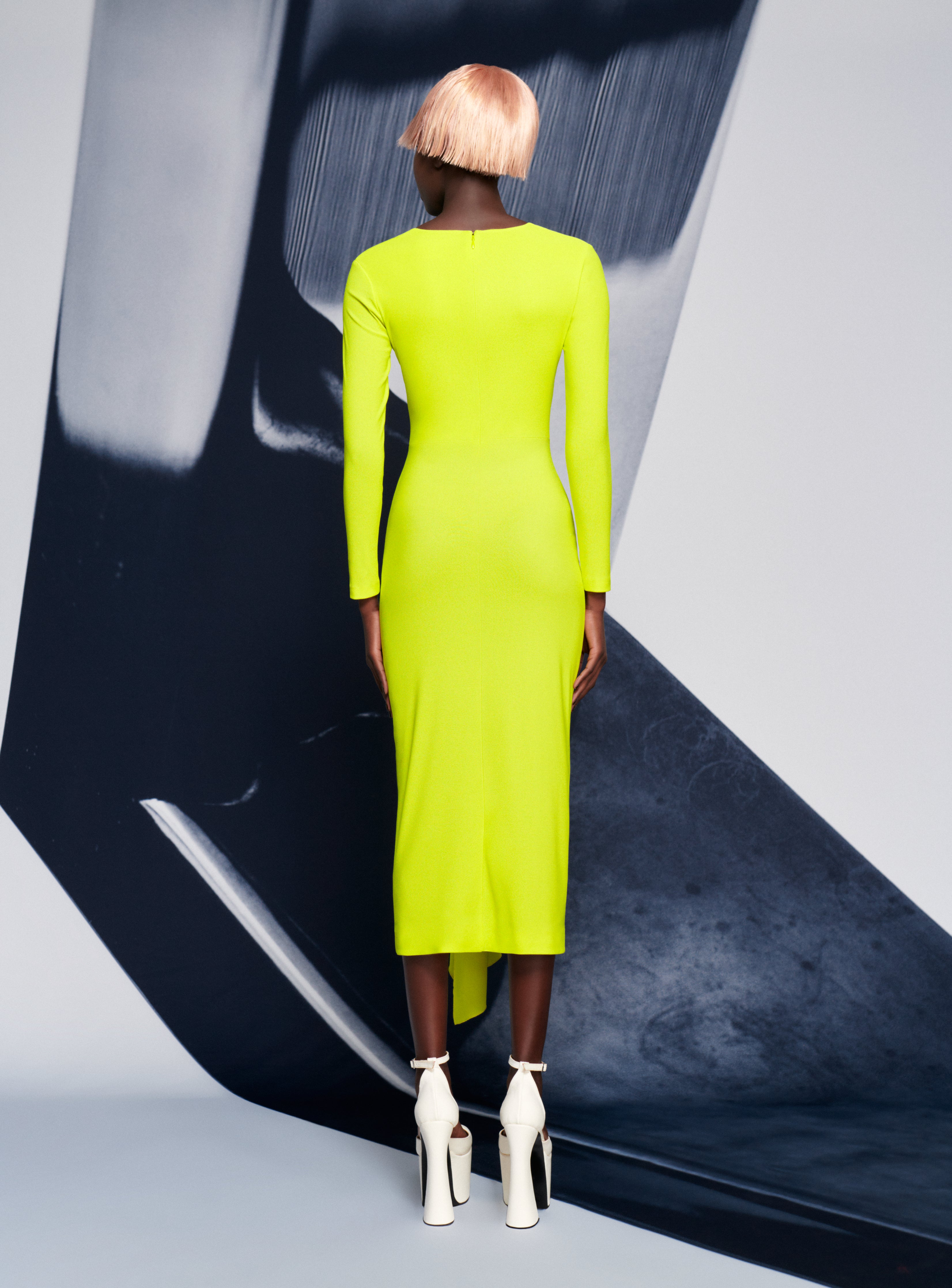 lorena midi dress in bright green solace london The Lorena Midi Dress in Citrus – Solace London