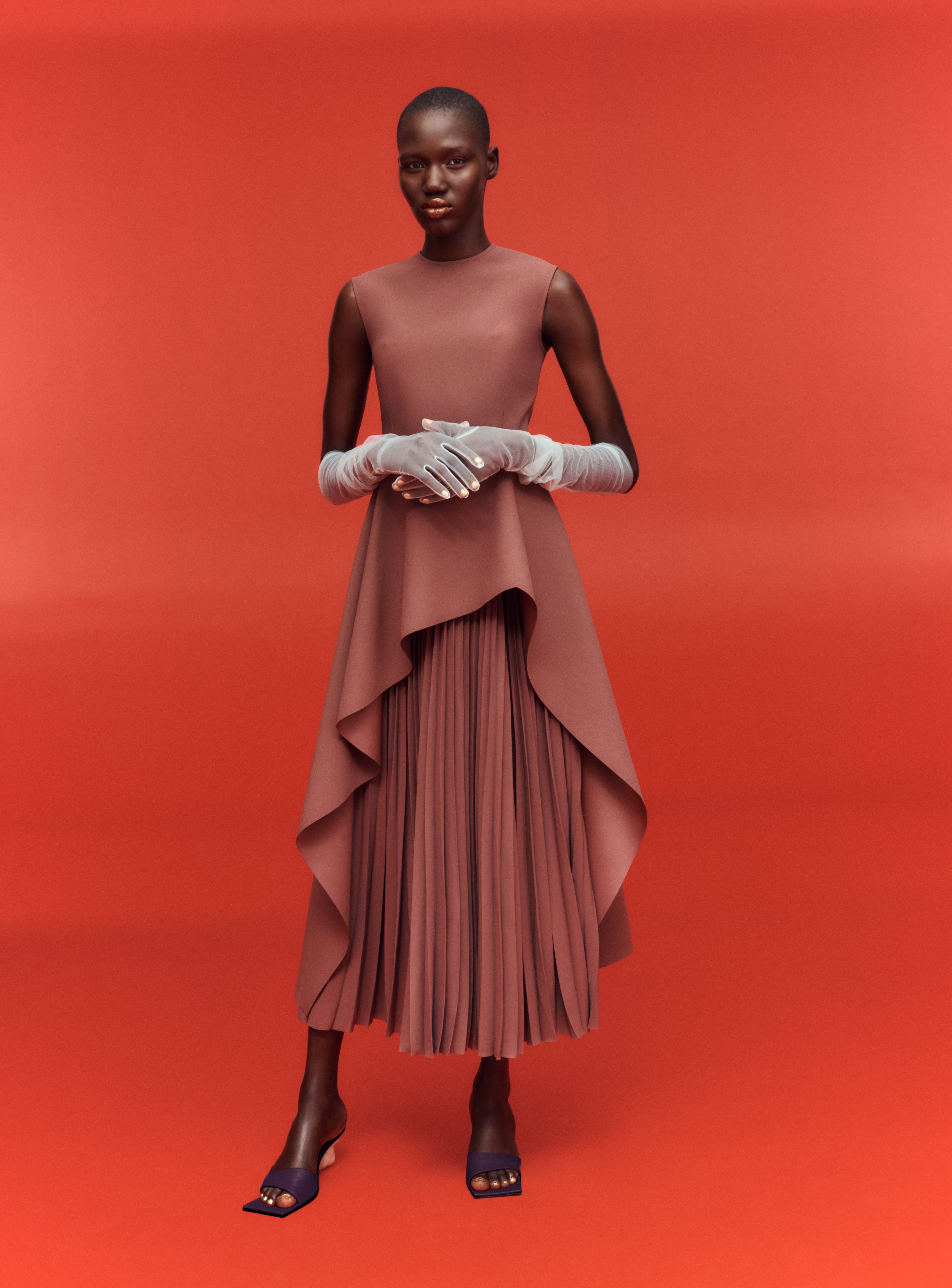 The Severny Midi Dress in Mocha – Solace London
