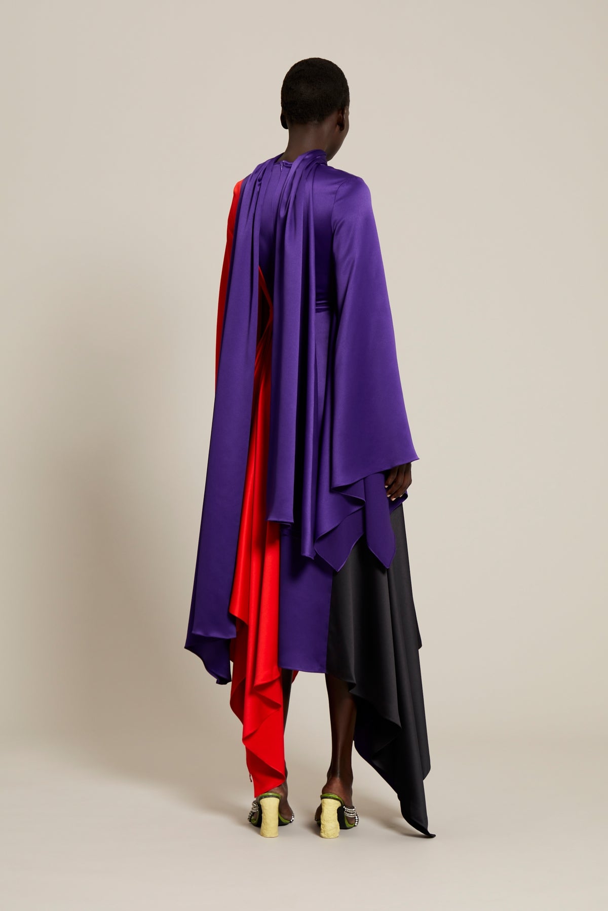 The Ella Dress in Colour Block Purple