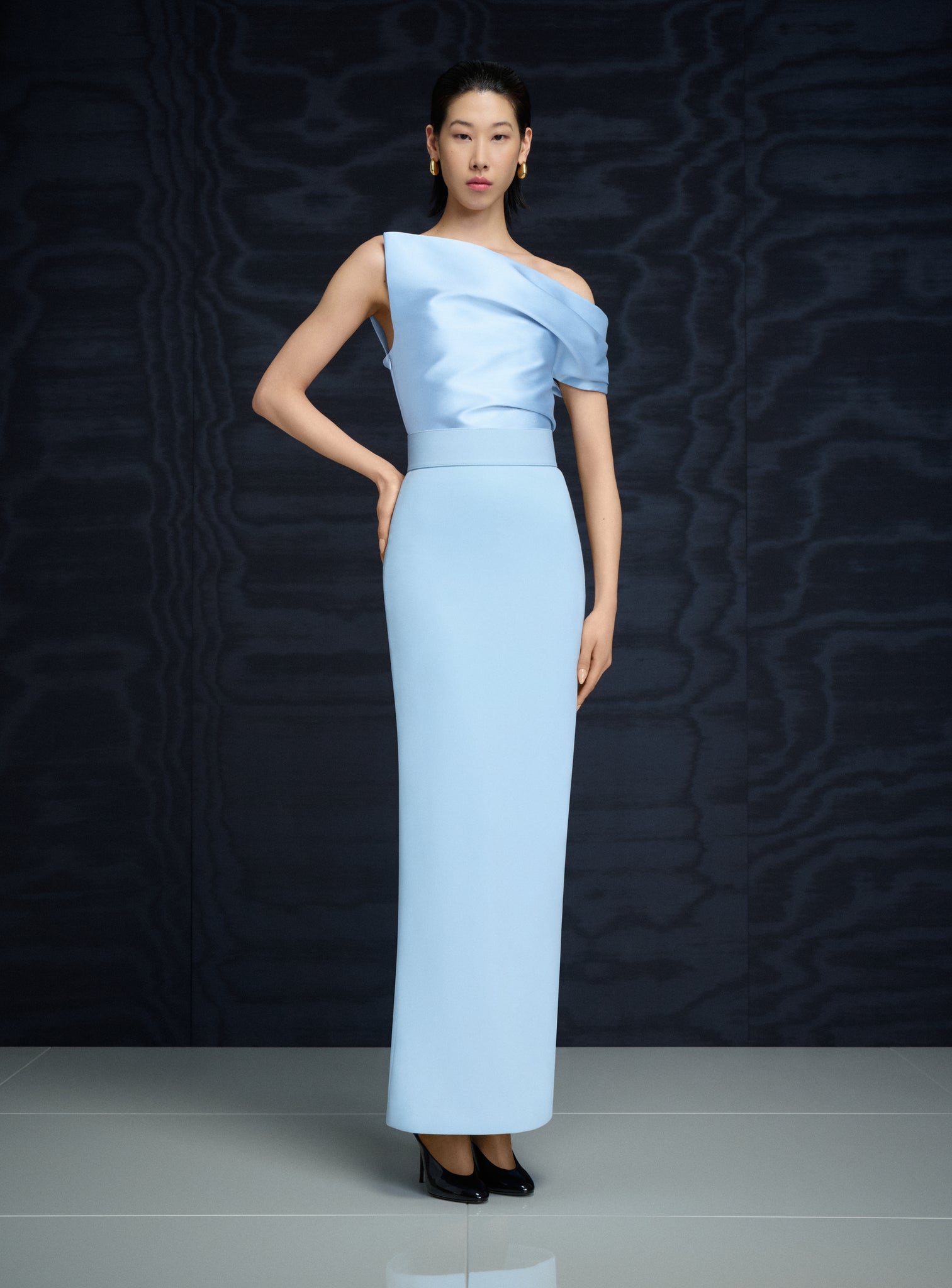 The Magda Maxi Dress in Ice Blue