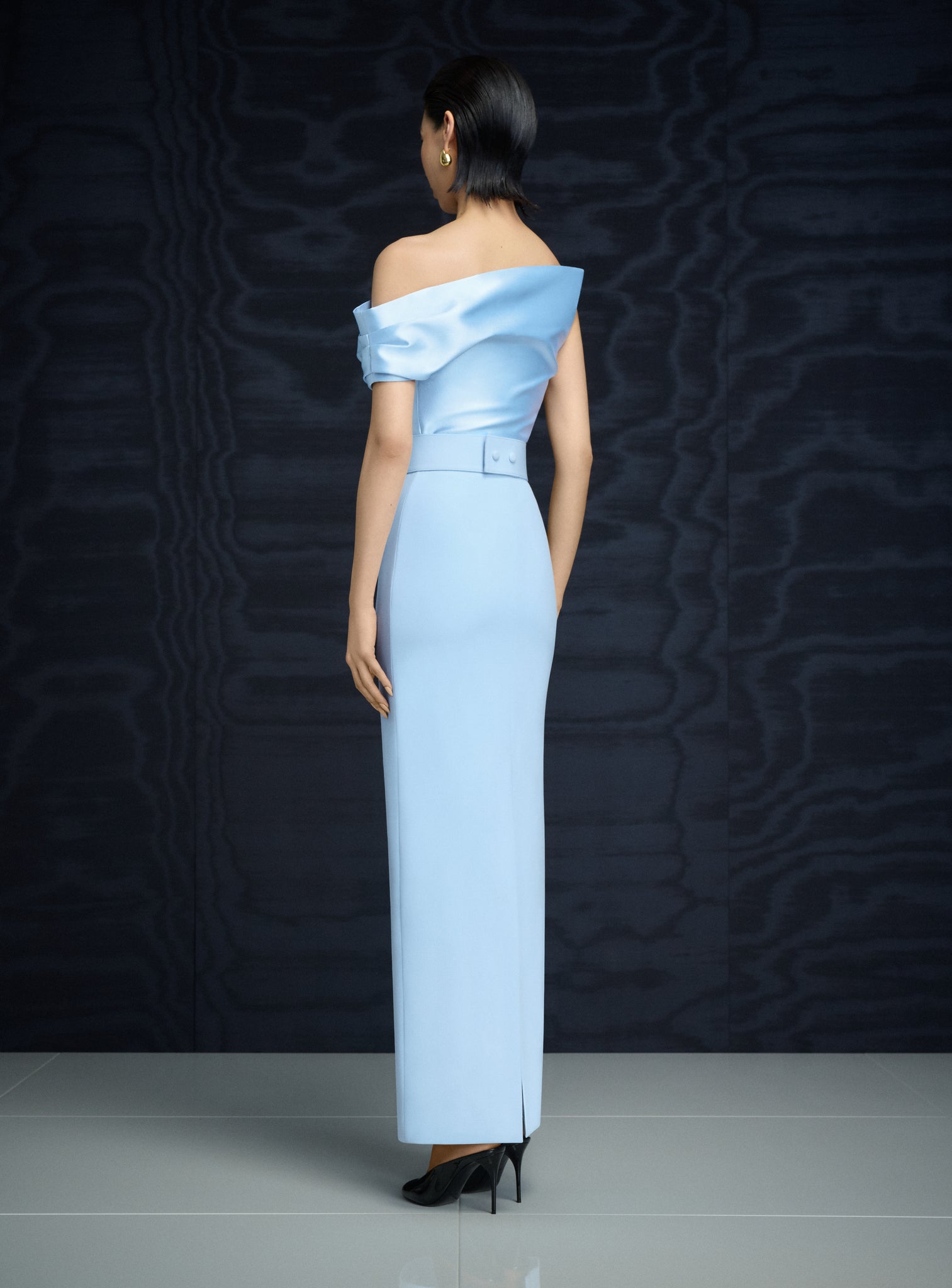 The Magda Maxi Dress in Ice Blue
