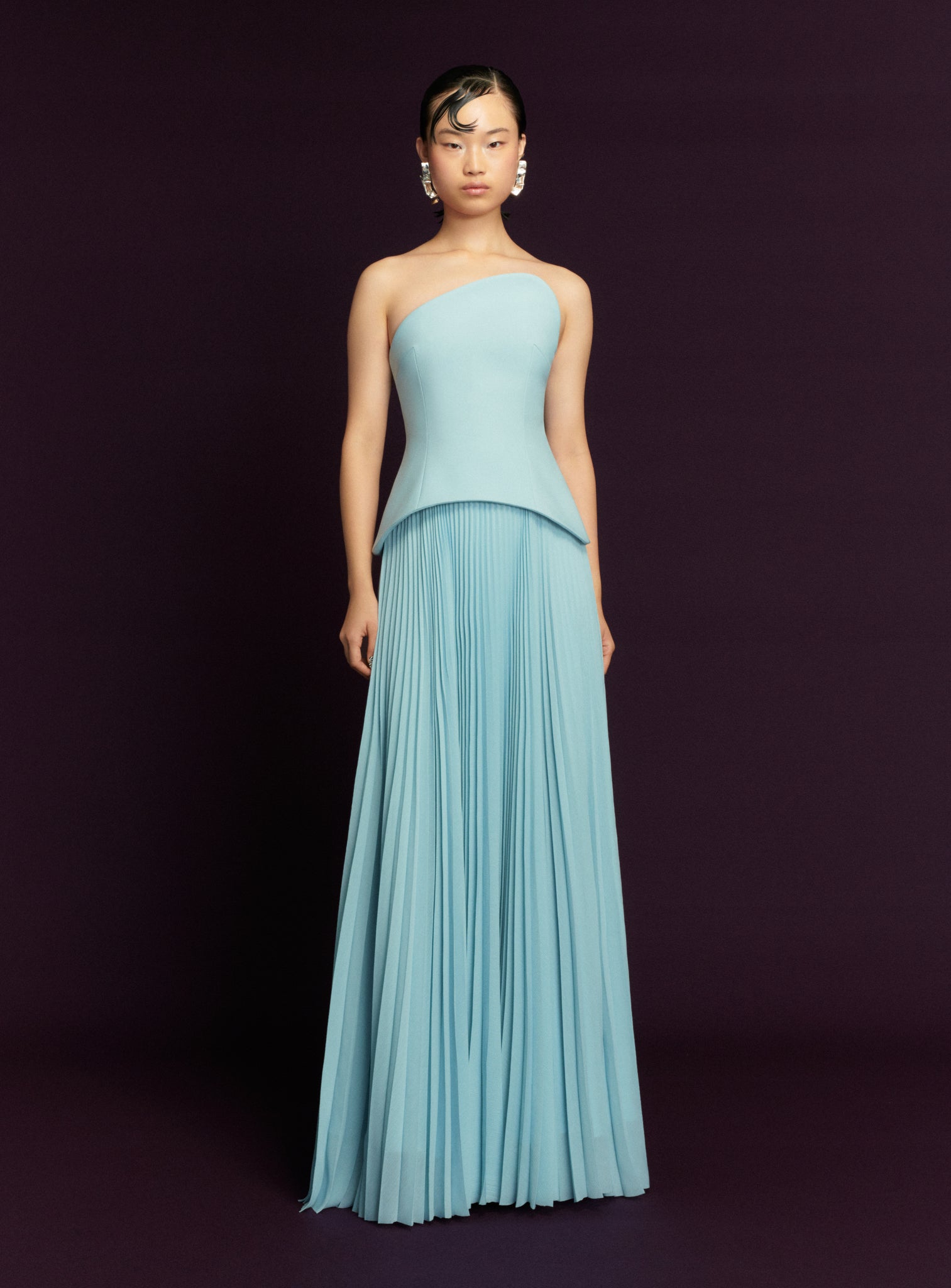 The Claudette Maxi Dress in Soft Blue – Solace London