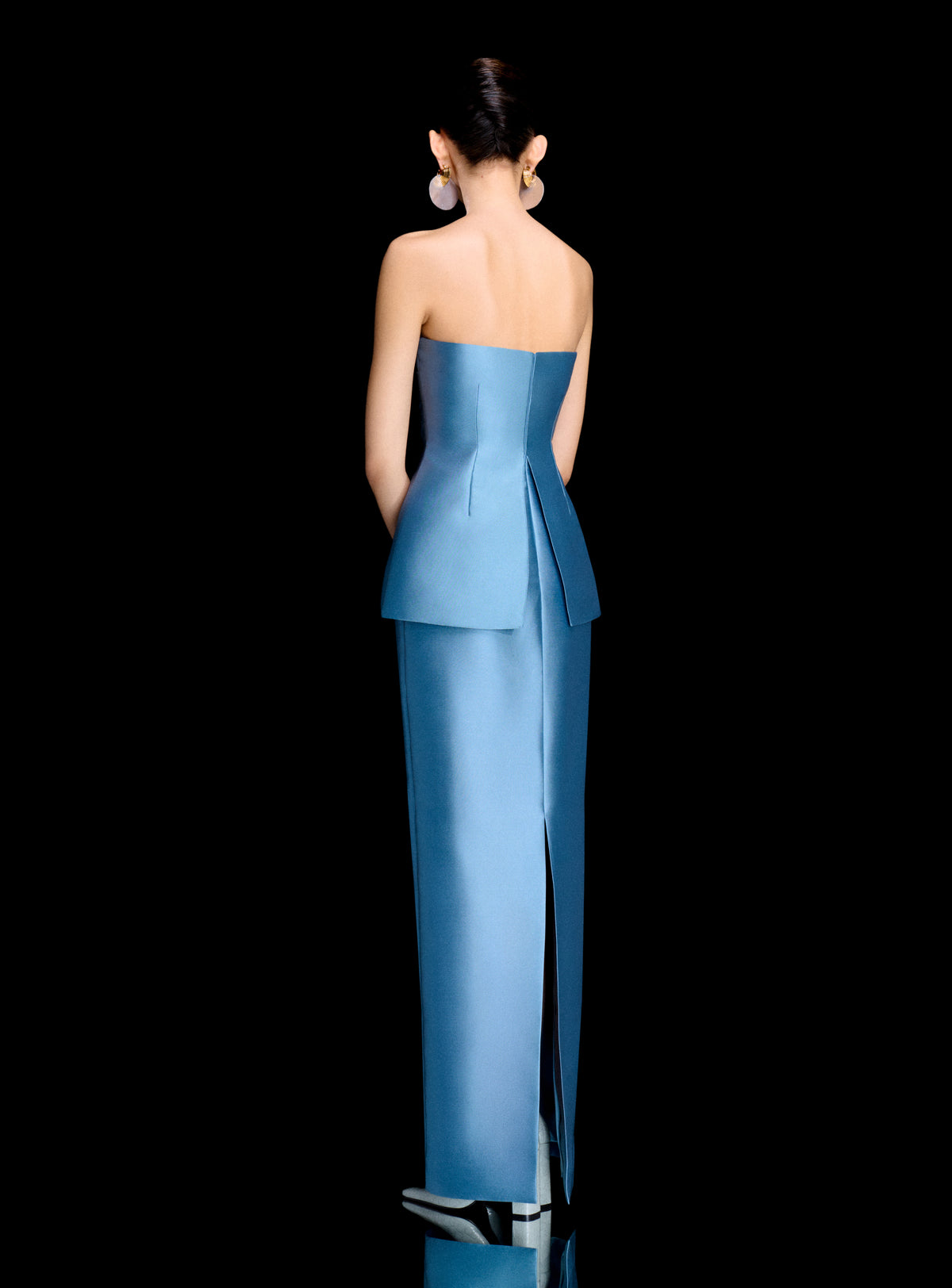 The Lucille Maxi Dress in Slate Blue