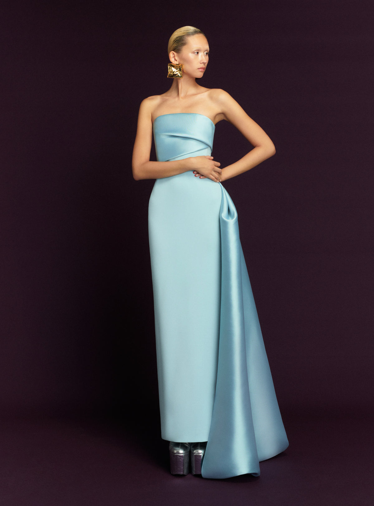 The Kinsley Maxi Dress in Arctic Blue