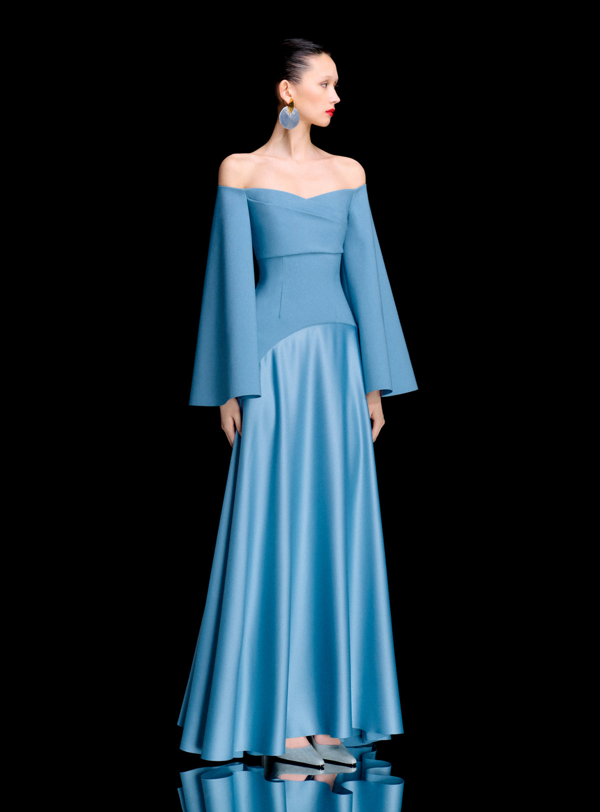 The Rina Maxi Dress in Slate Blue