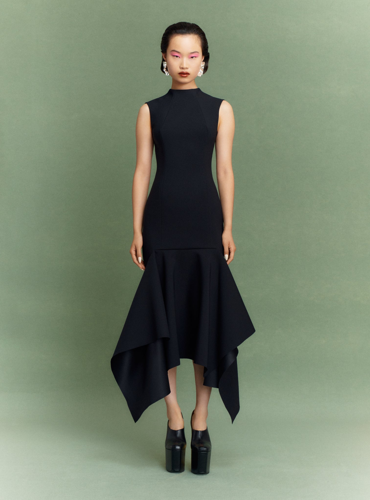 The Trinity Midi Dress in Black