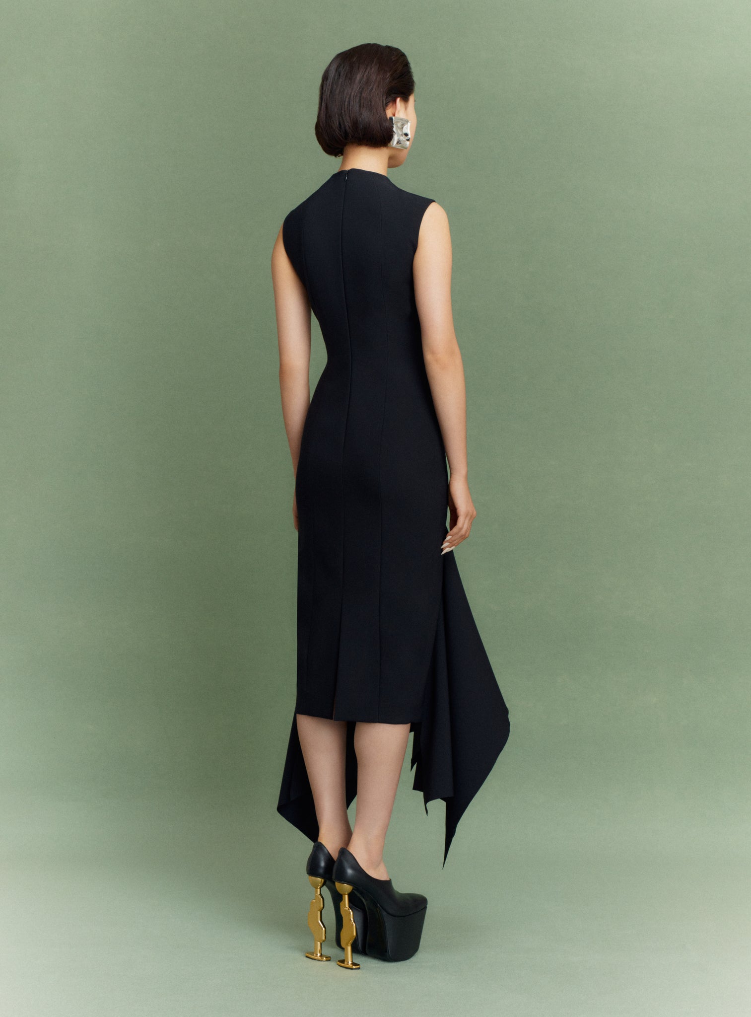 The Trinity Midi Dress in Black