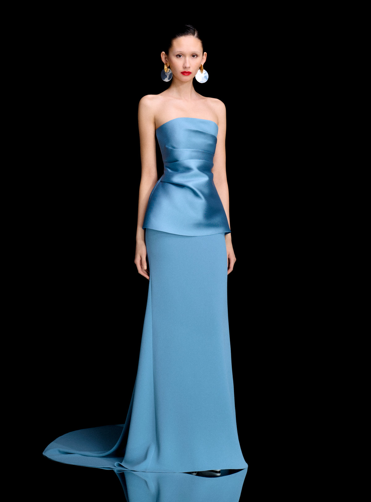 The Alia Maxi Dress in Slate Blue