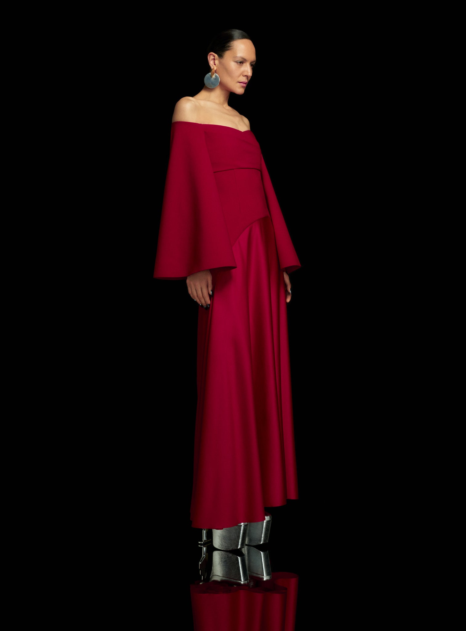 The Rina Maxi Dress In Ruby Solace London The rina maxi dress in ruby solace london