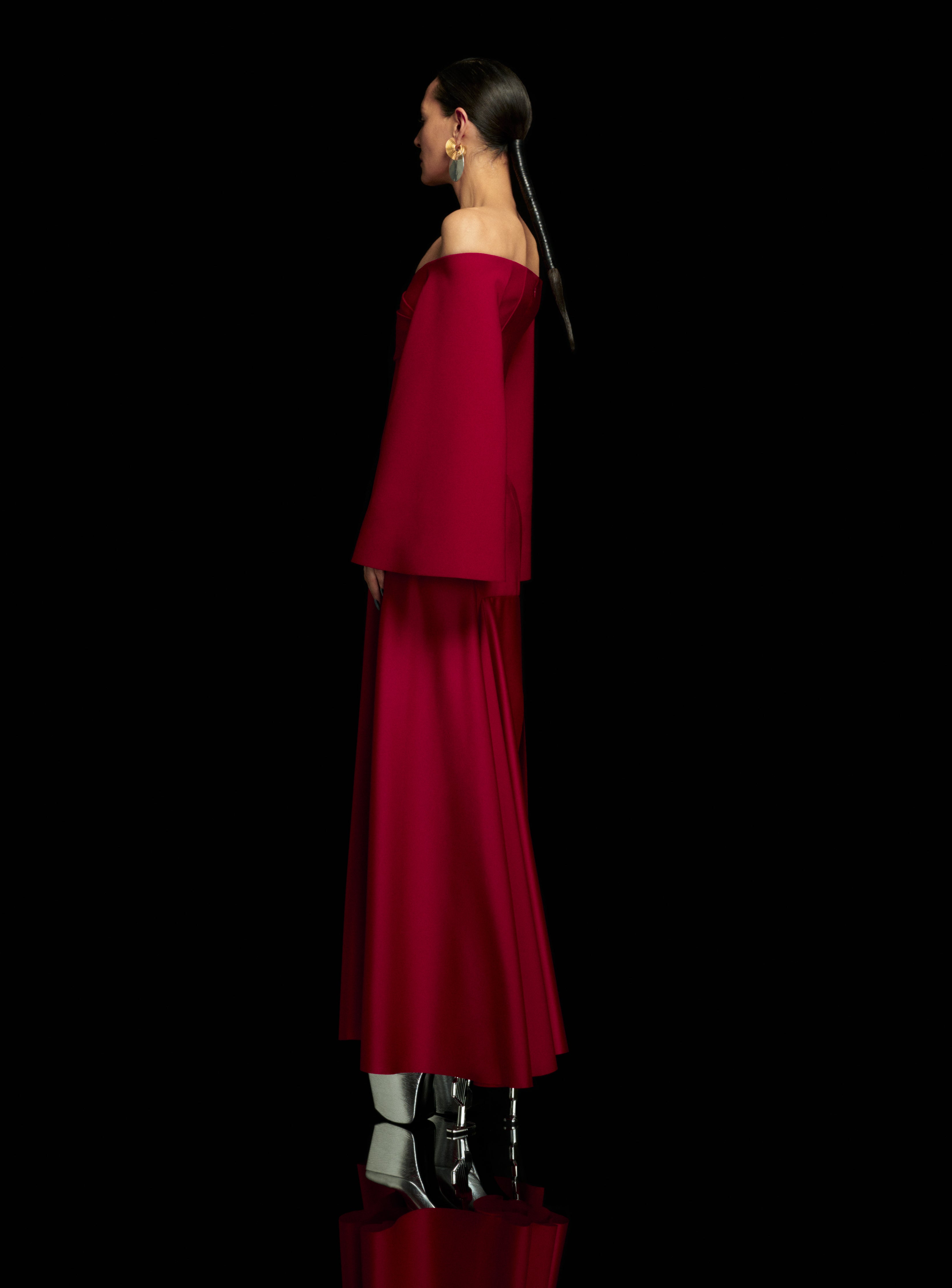 The Rina Maxi Dress In Ruby Solace London The rina maxi dress in ruby solace london