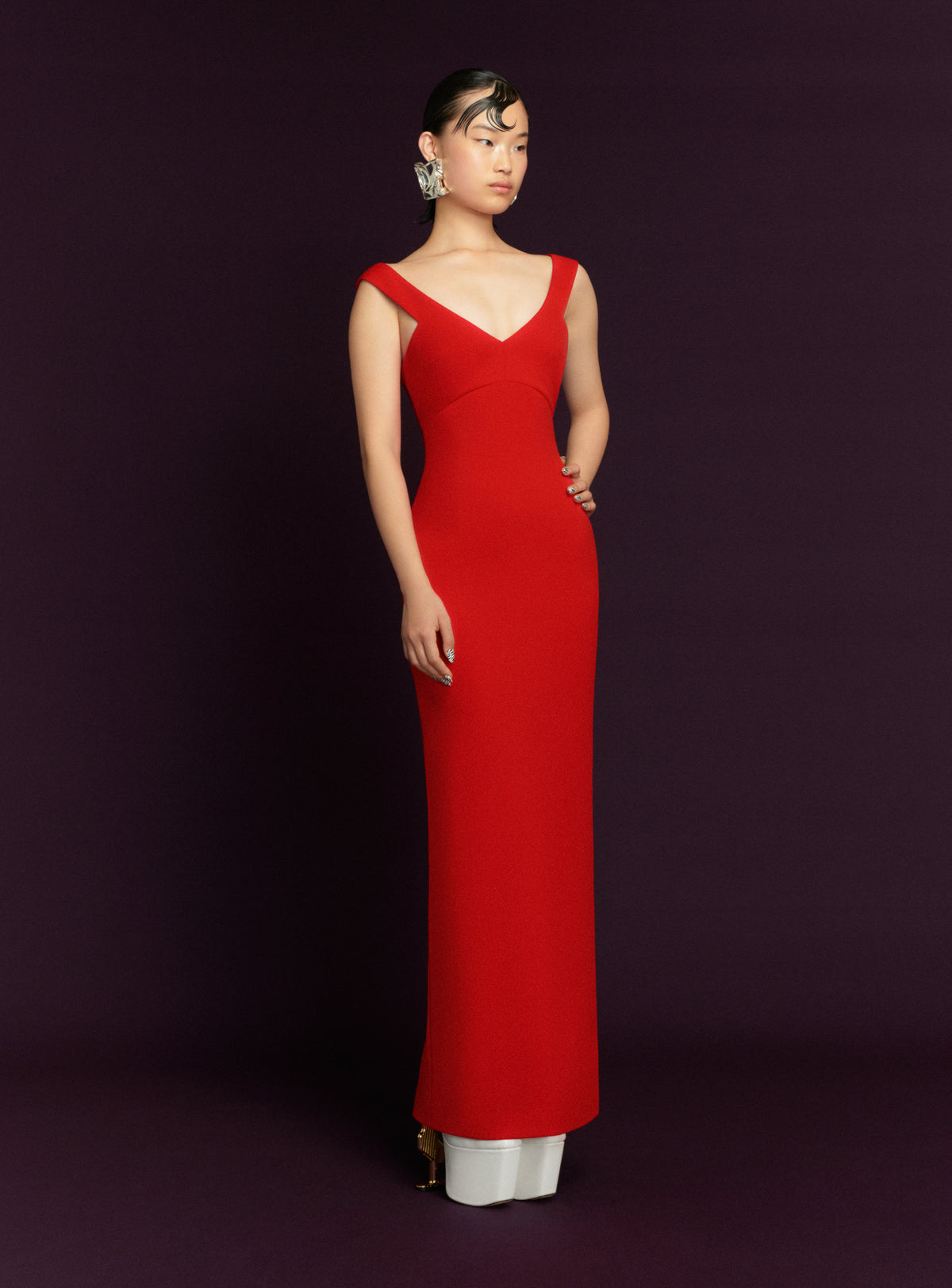 The Nalani Maxi Dress in Red