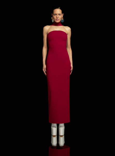 The Amari Maxi Dress in Ruby  Solace London