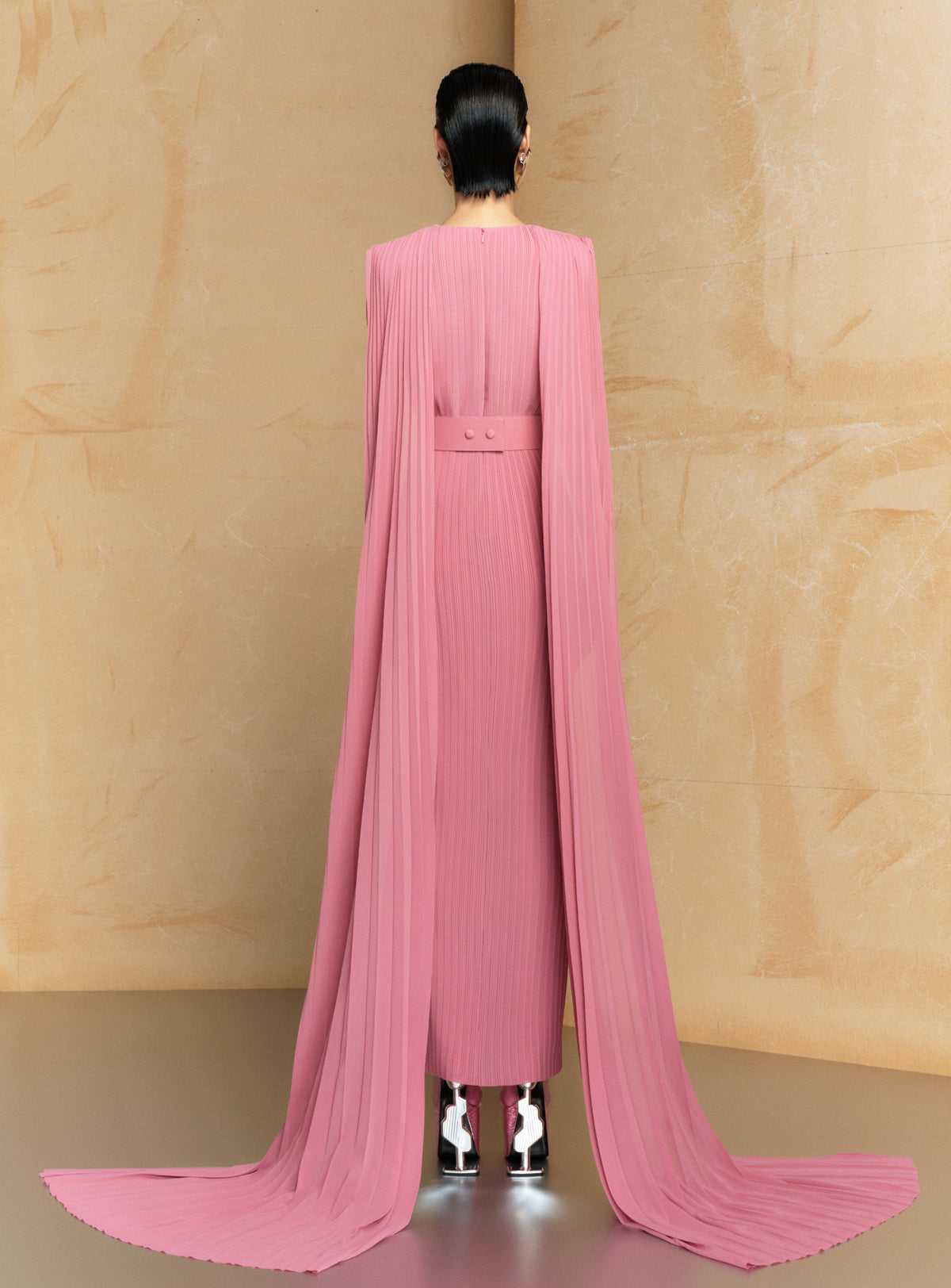 The Tavia Maxi Dress in Peony Pink