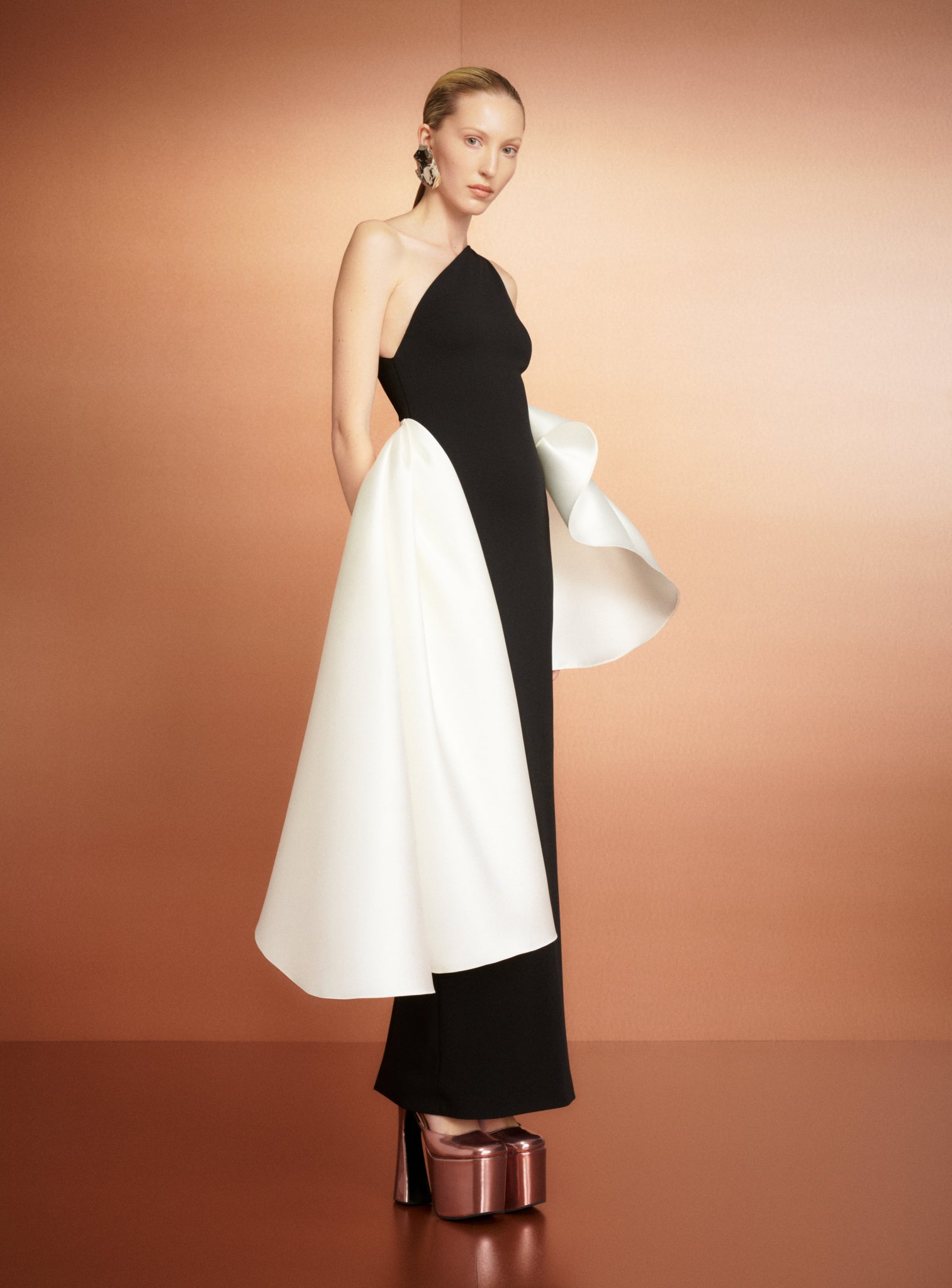 The Calla Maxi Dress in Black and Cream