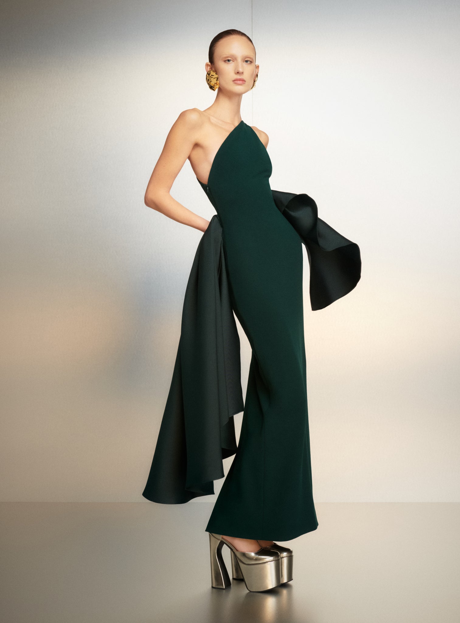 The Calla Maxi Dress in Emerald Green