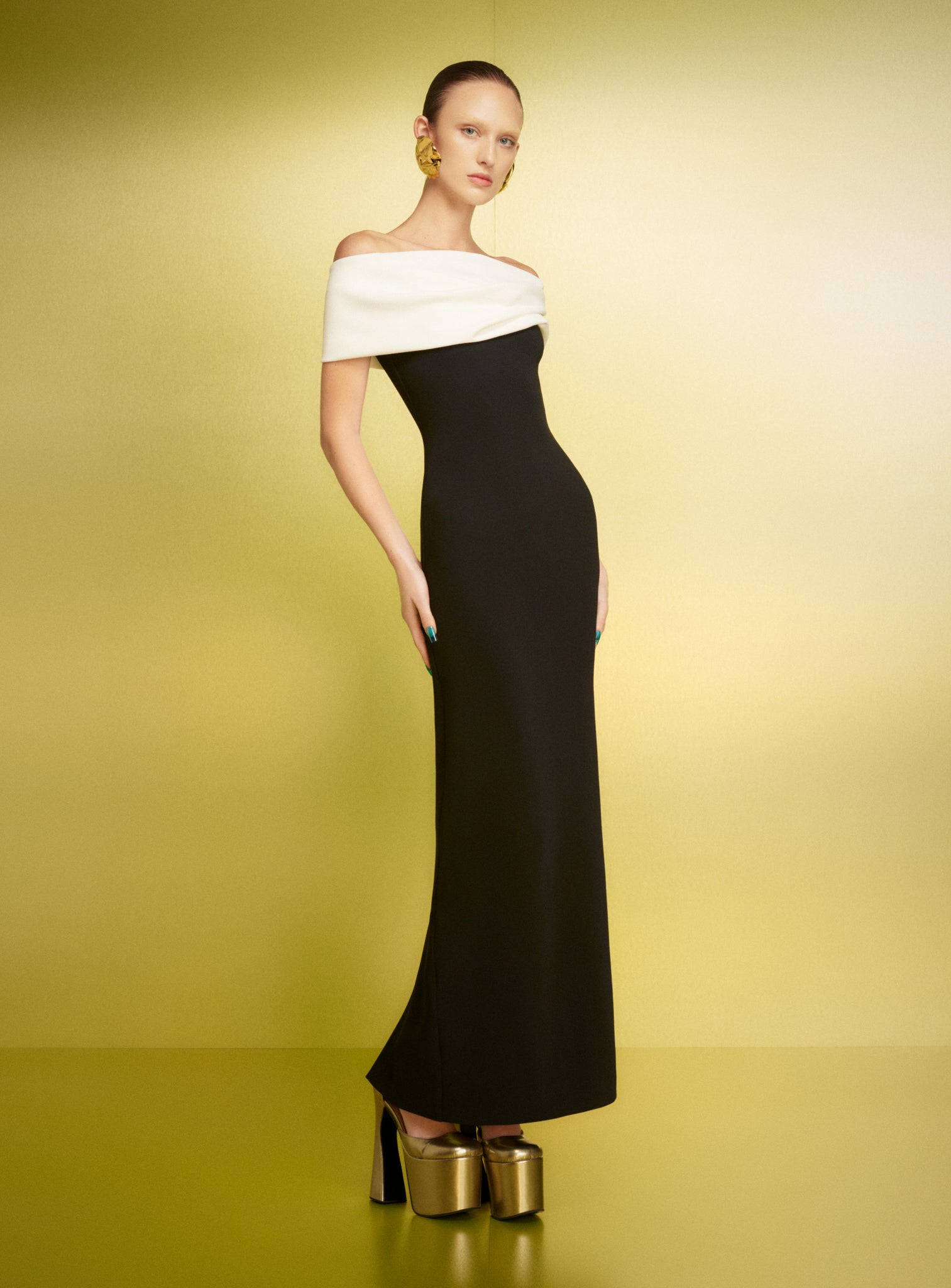The Eva Maxi Dress in Cream and Black