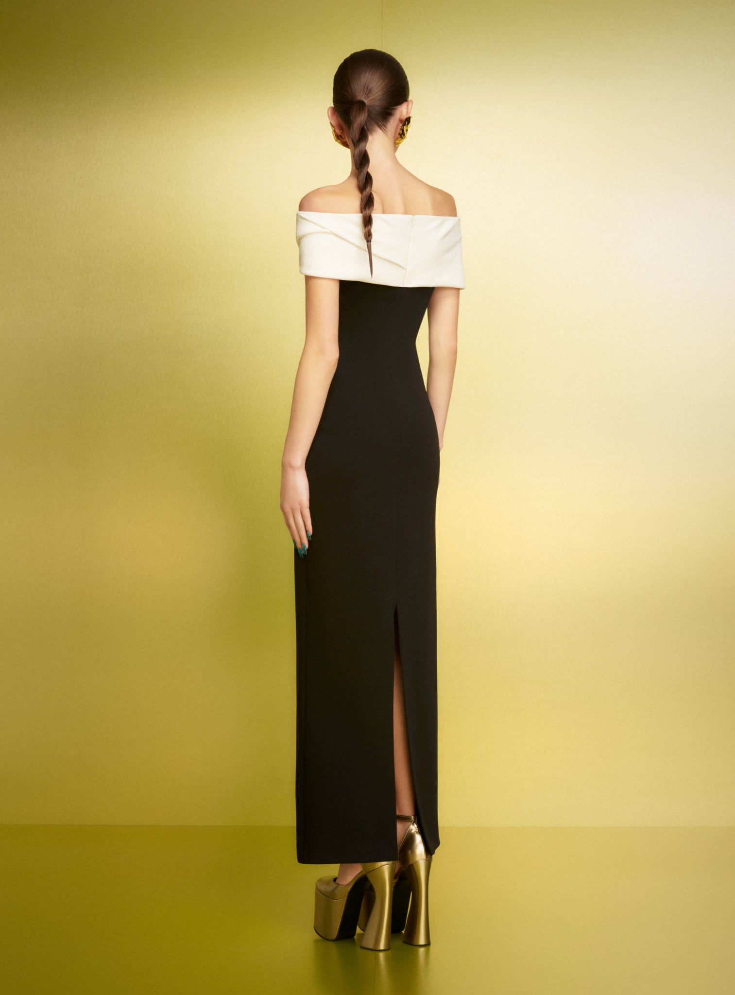 The Eva Maxi Dress in Cream and Black