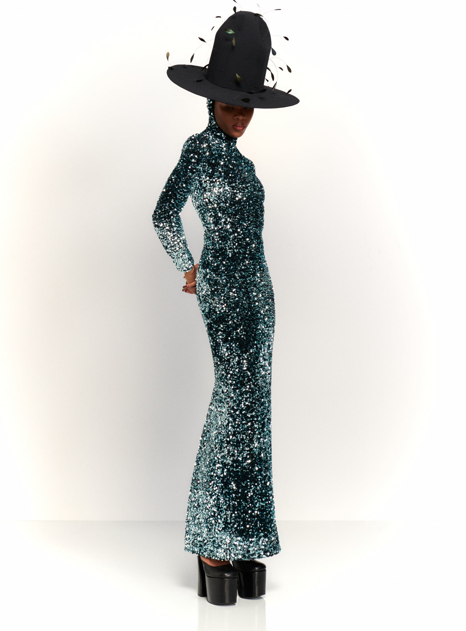 The Azra Maxi Dress in Sequin