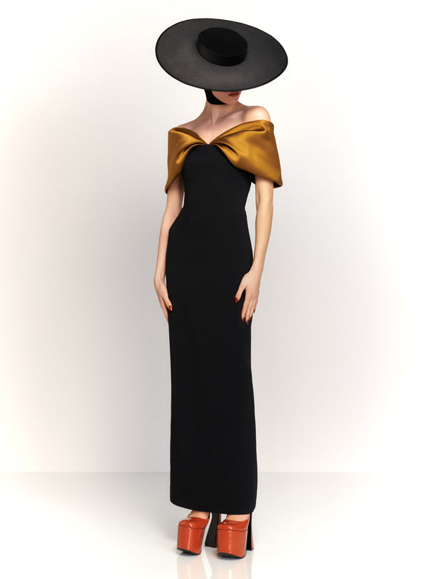 solace london The Dakota Maxi Dress in Gold and Black Hot Sale | Clothing