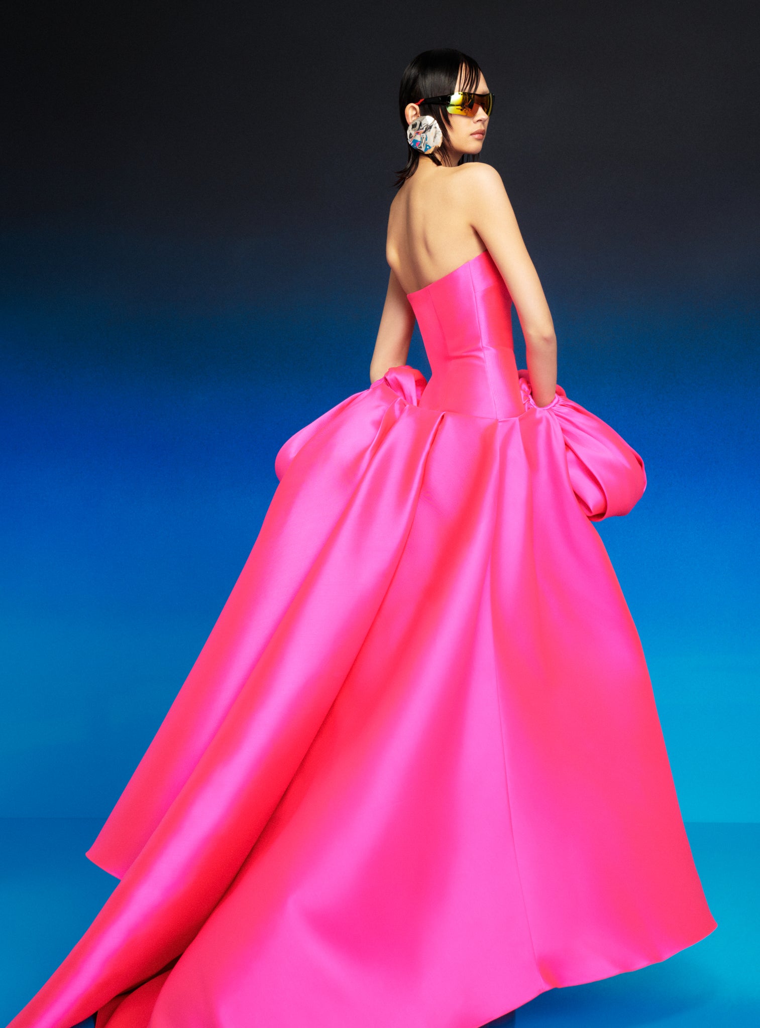 Bright pink gown deals
