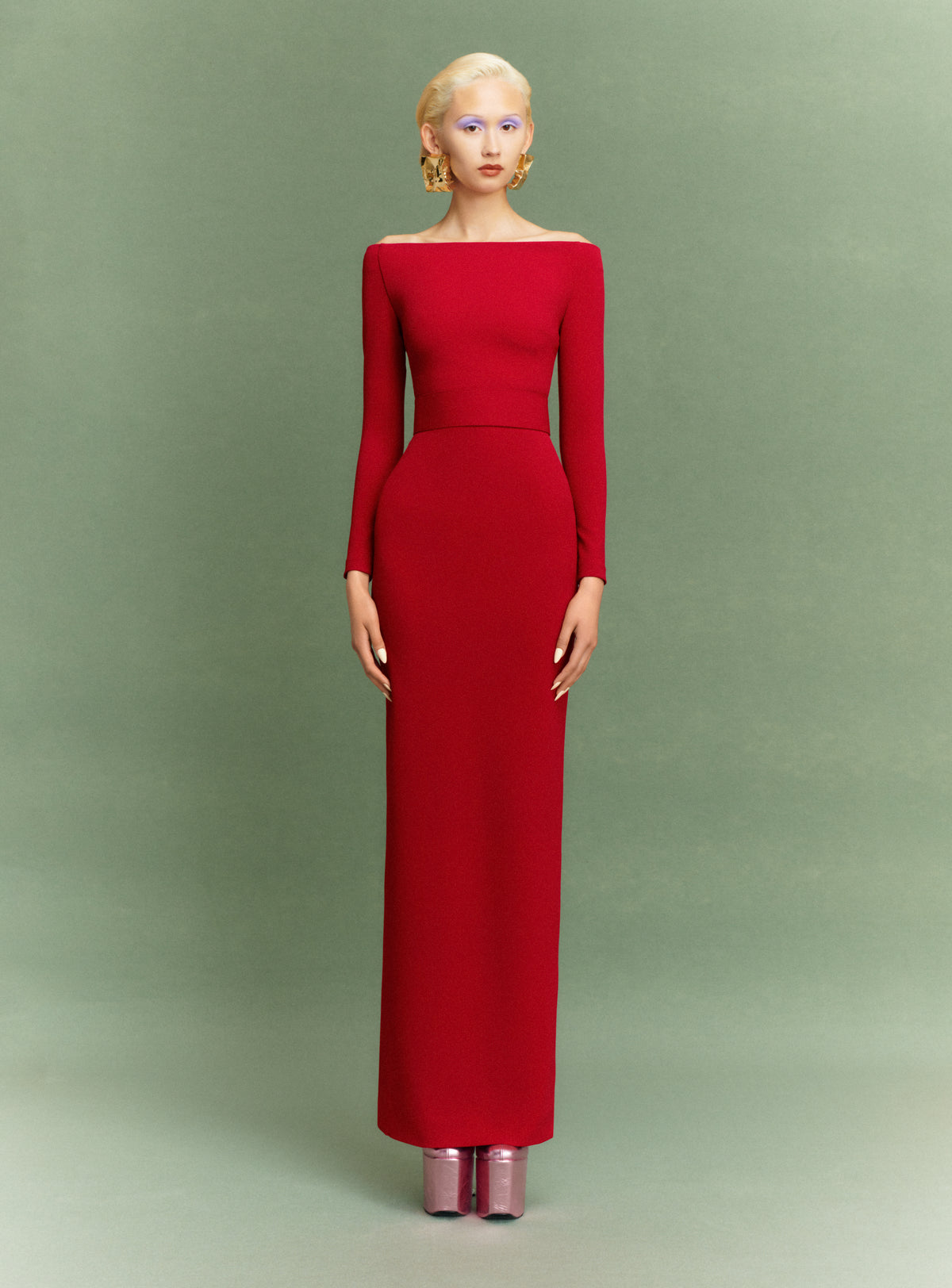 The Sabina Maxi Dress in Ruby